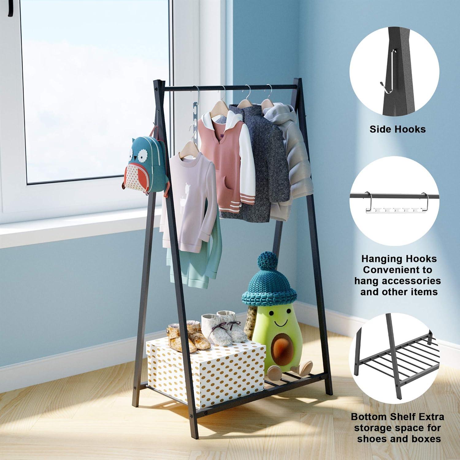 Rack de Ropa para Niños Bestier de Acero 116.8 cm con Estante