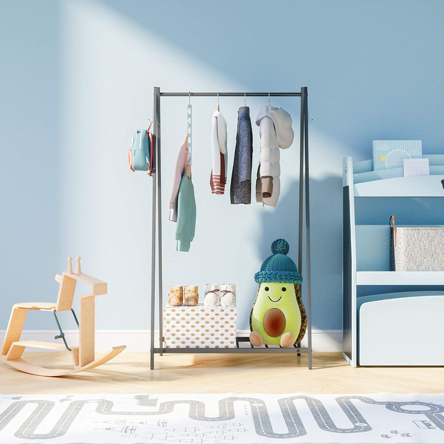 Rack de Ropa para Niños Bestier de Acero 116.8 cm con Estante