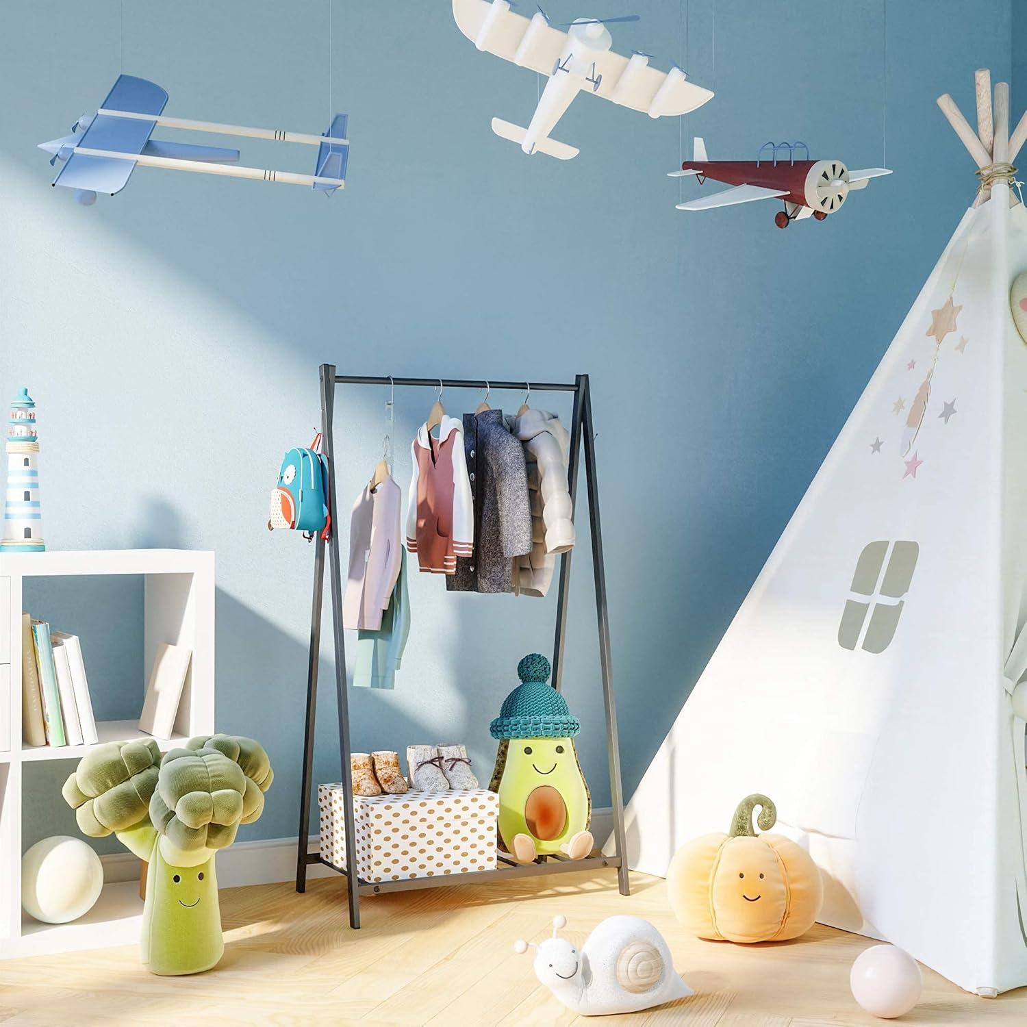 Rack de Ropa para Niños Bestier de Acero 116.8 cm con Estante