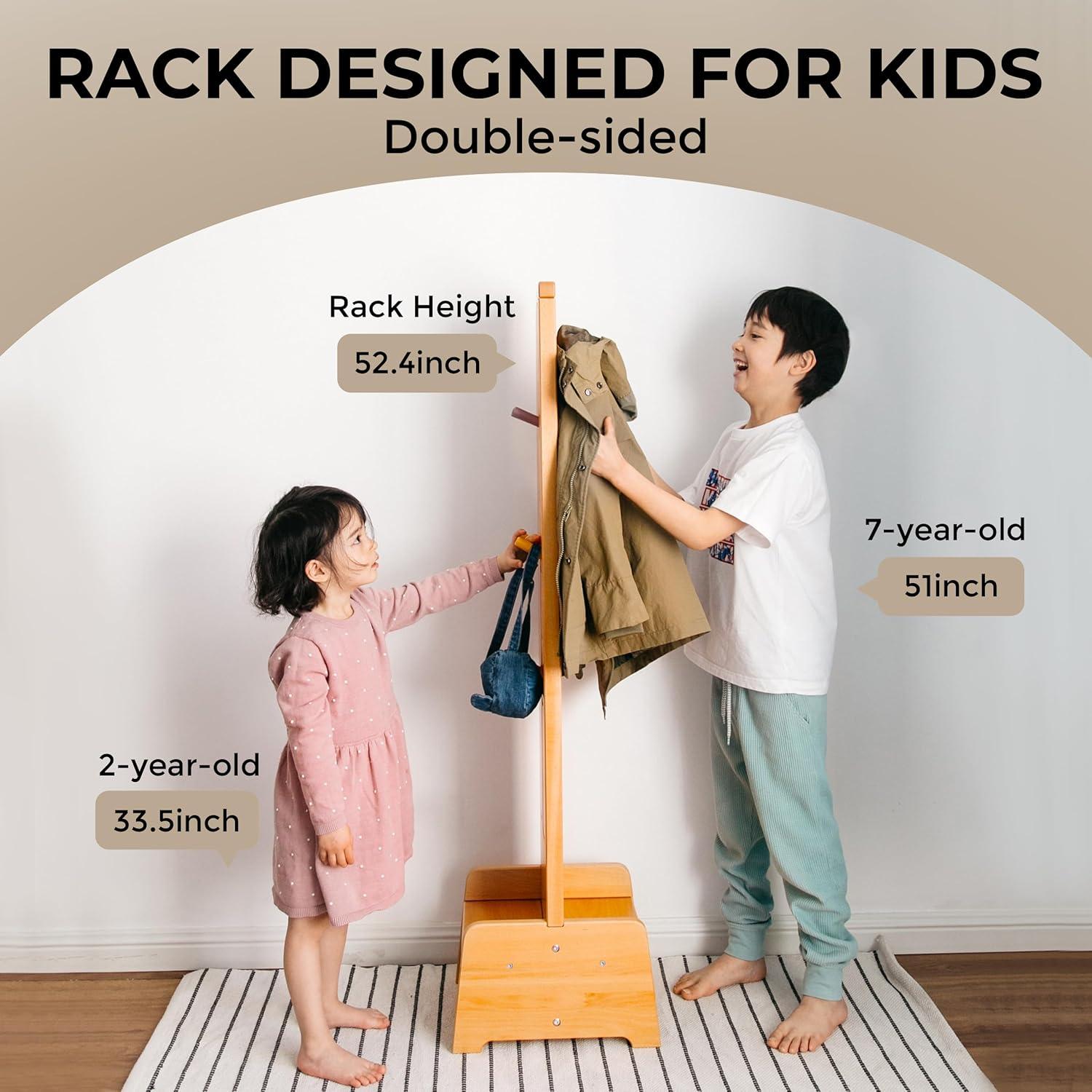 Perchero Arcoíris AVDAR para Niños con Banco para Zapatos