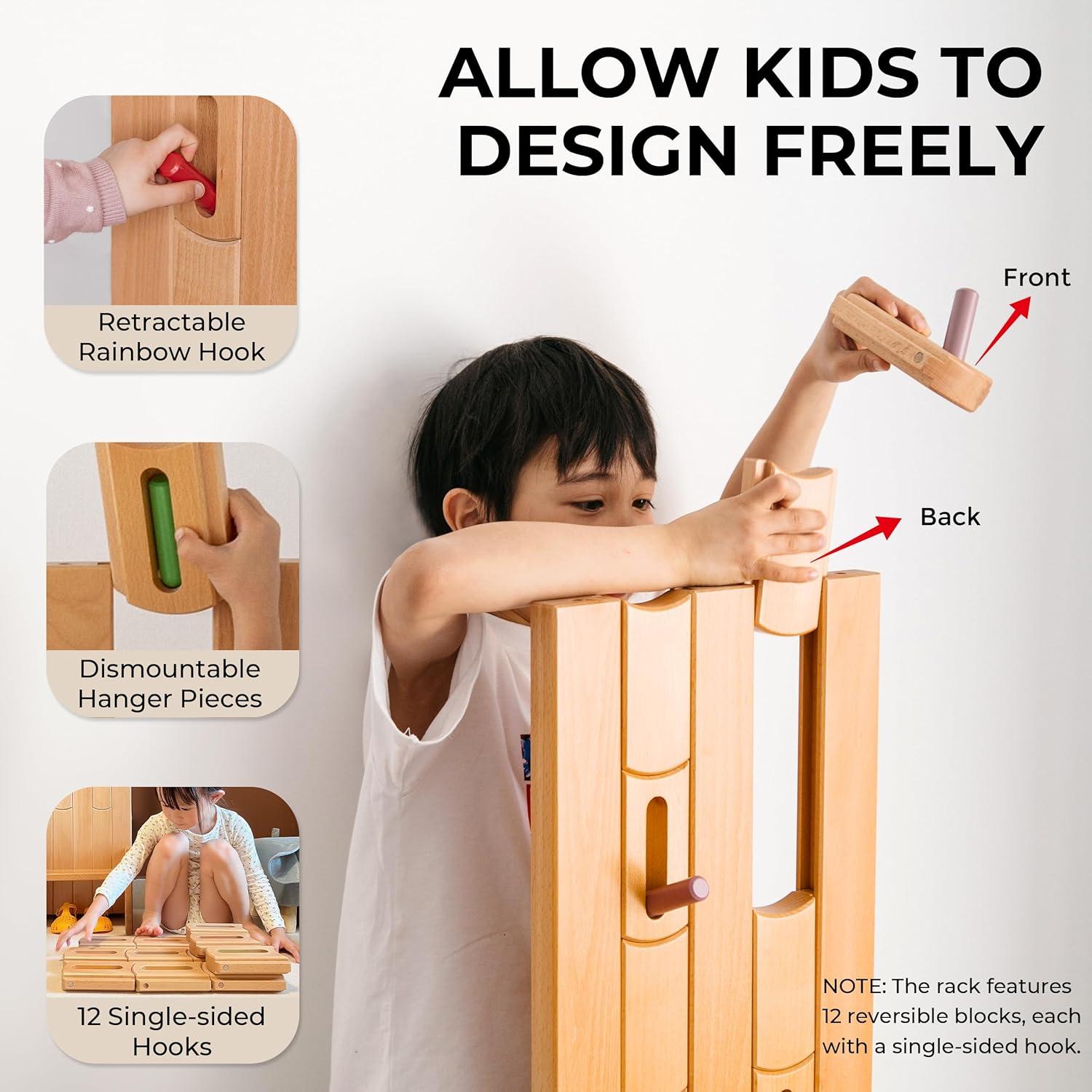 Perchero Arcoíris AVDAR para Niños con Banco para Zapatos