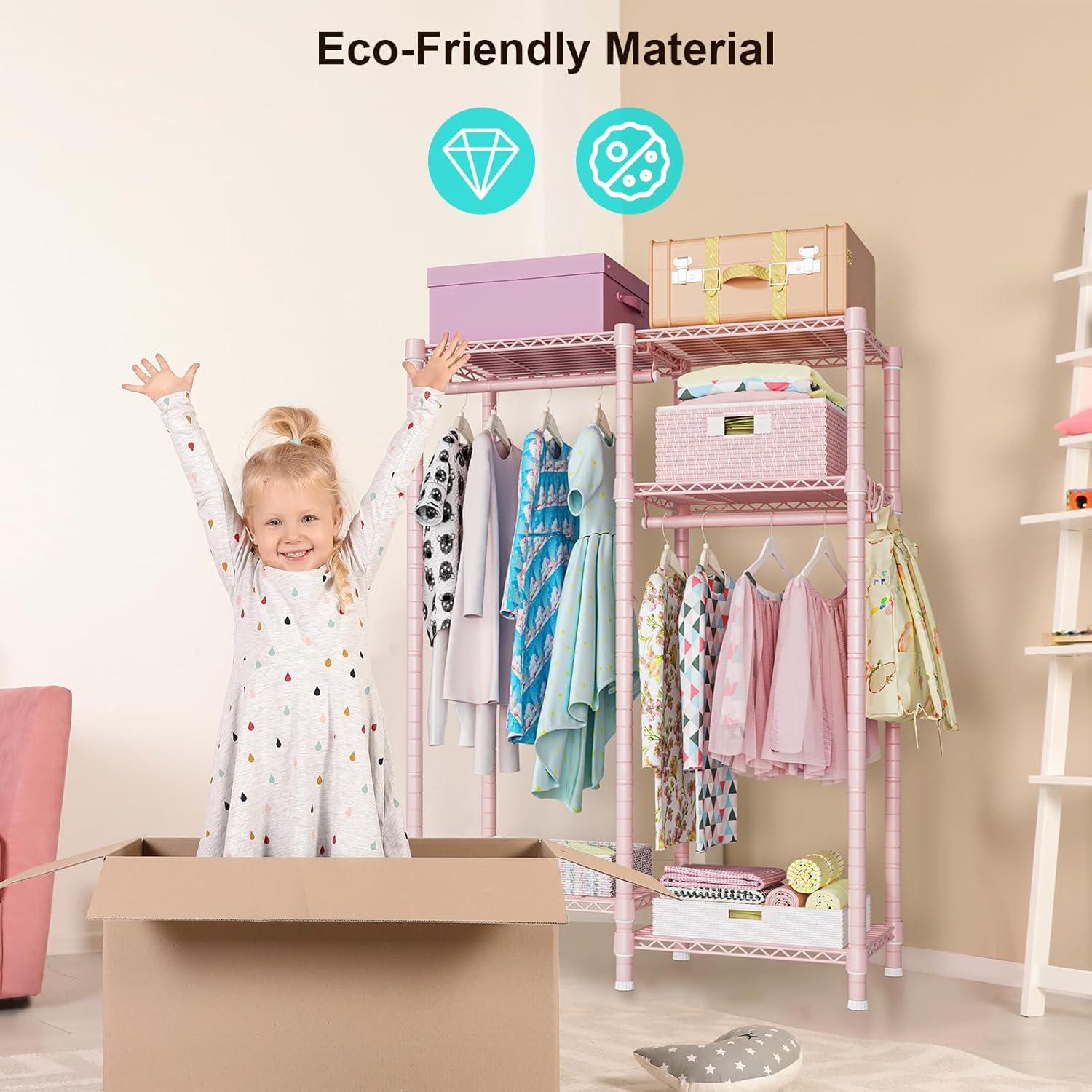 Perchero Metálico Ulif F1 Rosa Ajustable 121.9 cm