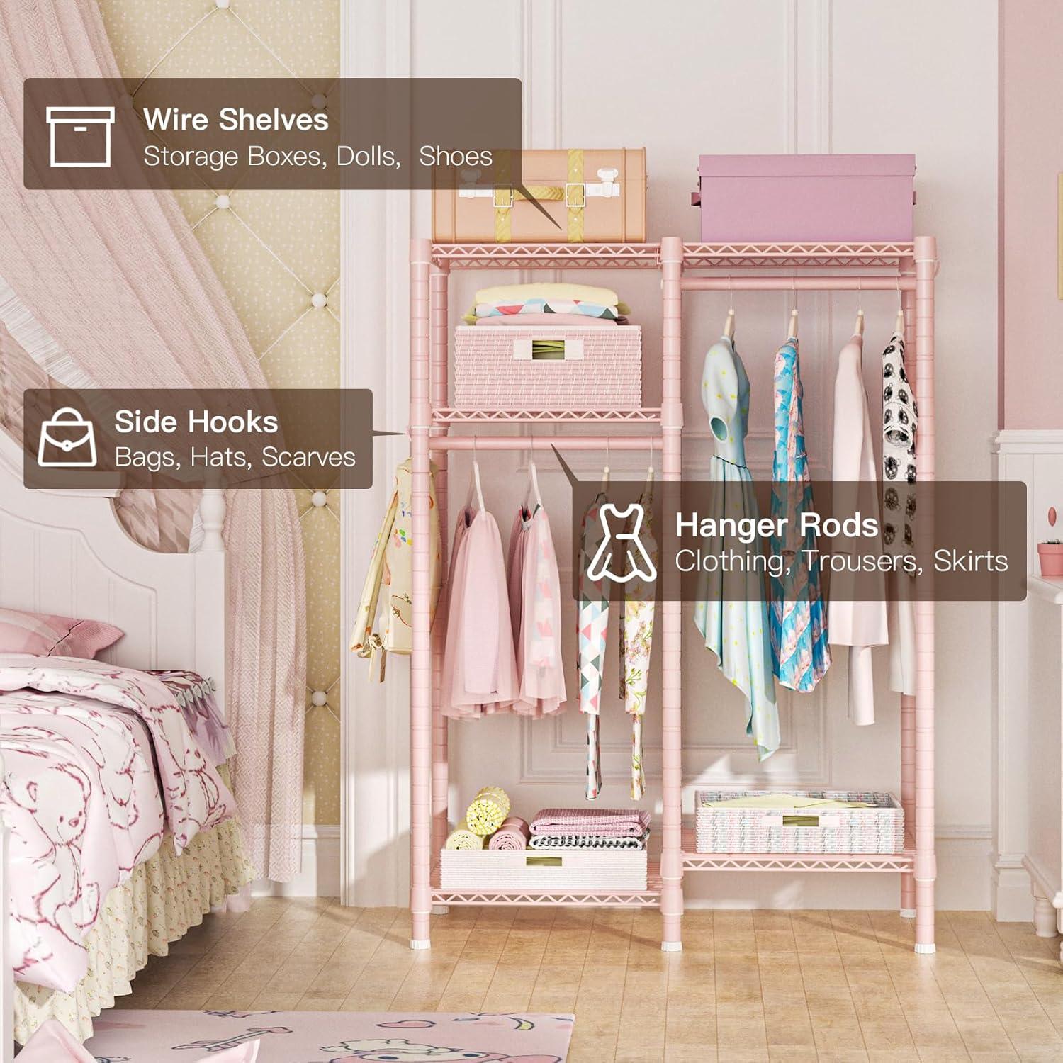 Perchero Metálico Ulif F1 Rosa Ajustable 121.9 cm