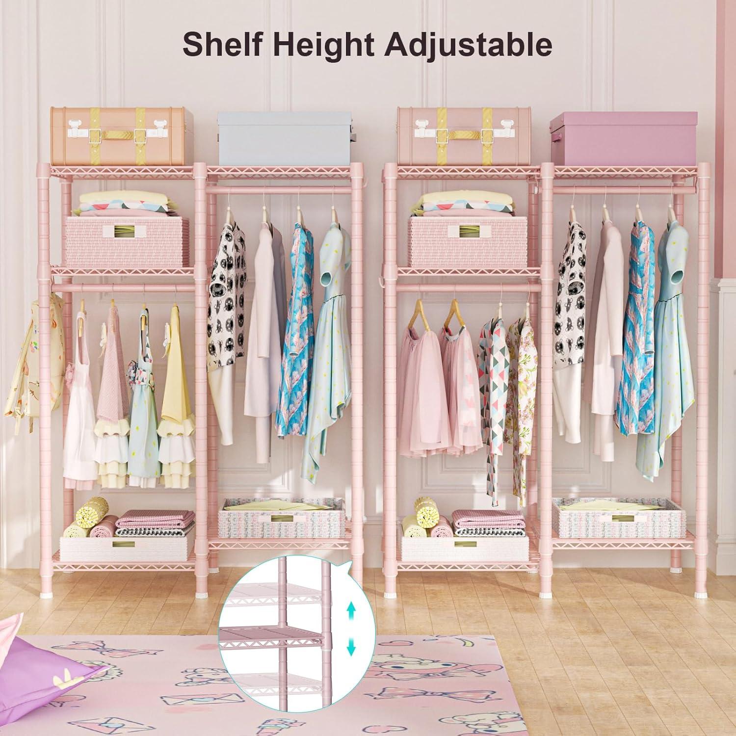 Perchero Metálico Ulif F1 Rosa Ajustable 121.9 cm