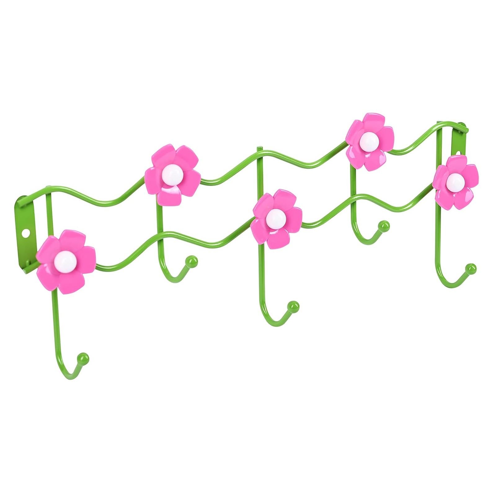 Perchero de Pared Galashield Floral para Niños 5 Ganchos