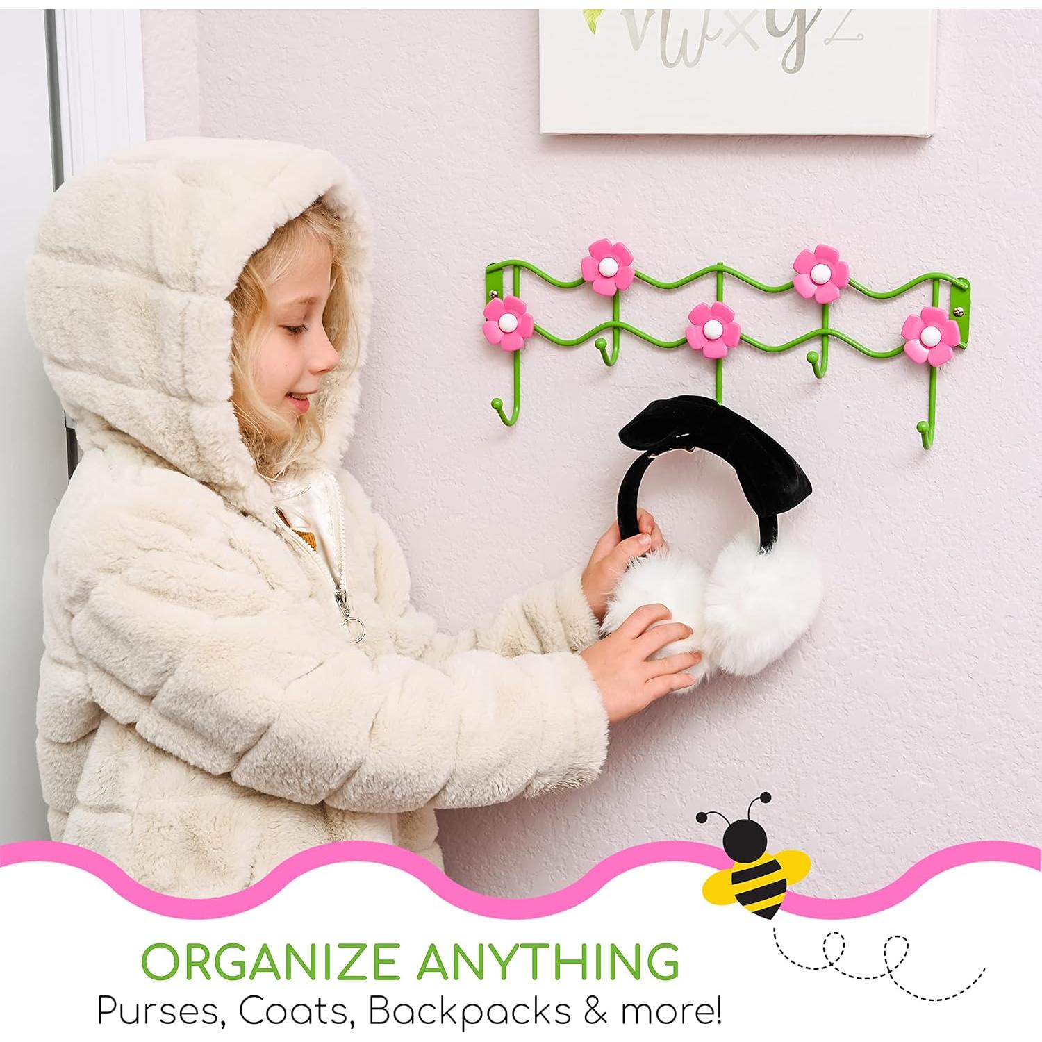 Perchero de Pared Galashield Floral para Niños 5 Ganchos