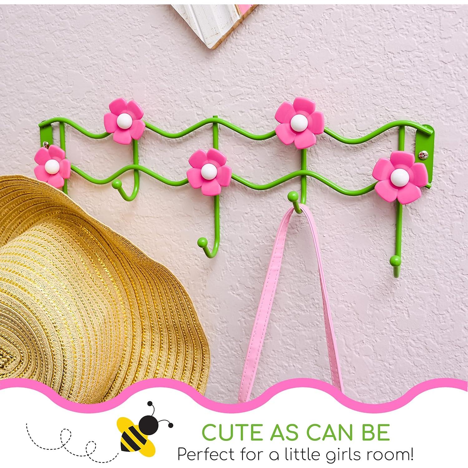 Perchero de Pared Galashield Floral para Niños 5 Ganchos