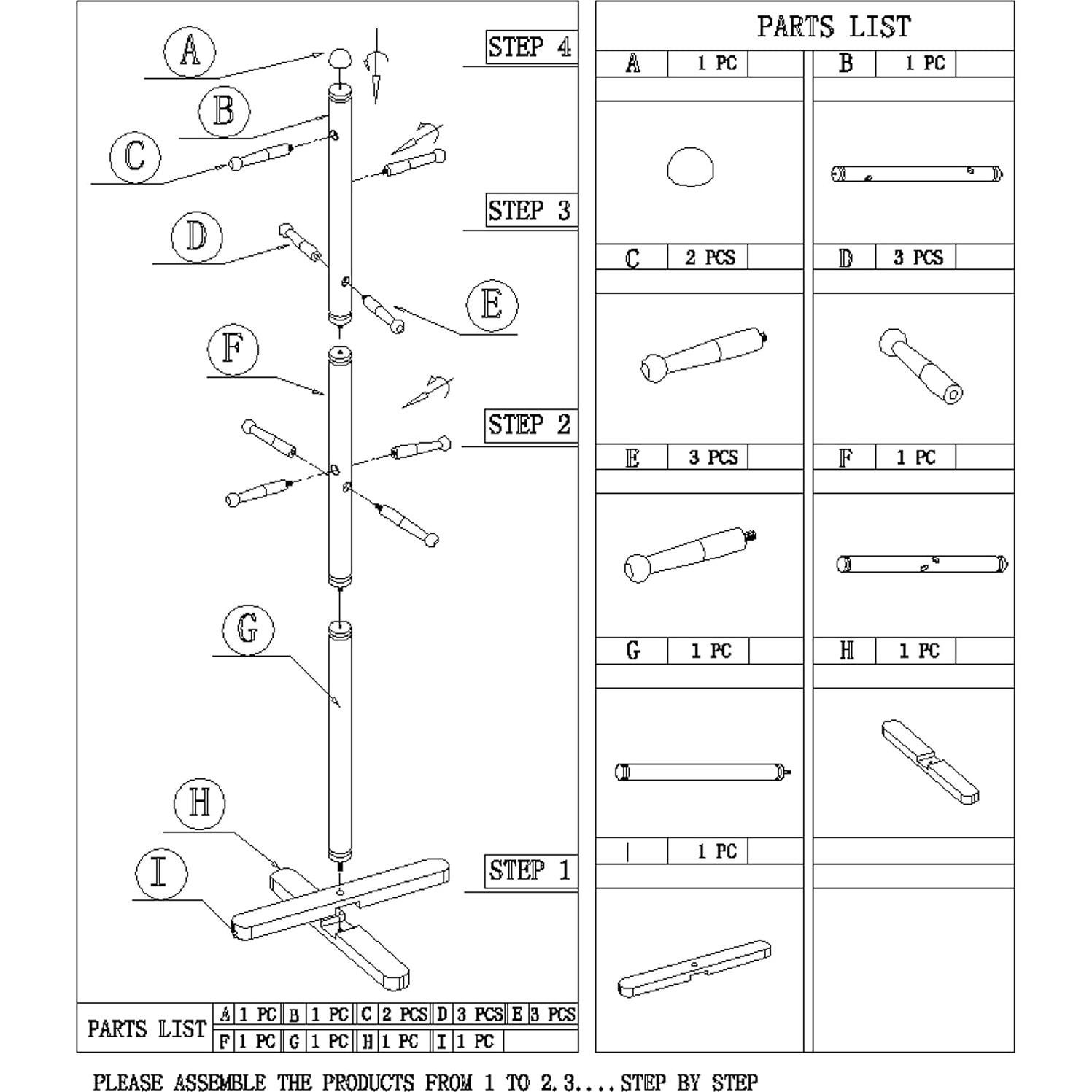 Perchero de Pie para Niños Frenchi Furniture Azul 8 Ganchos