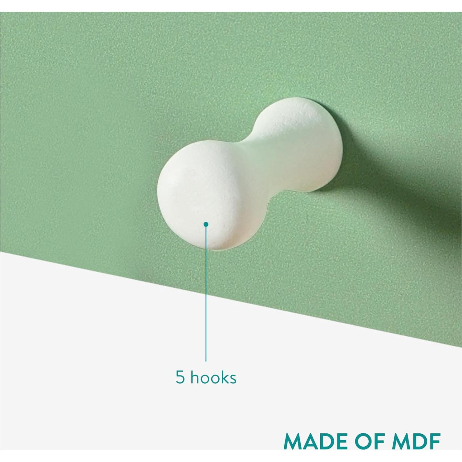 Perchero Infantil Navaris de Madera con 5 Ganchos - Diseño de Animales