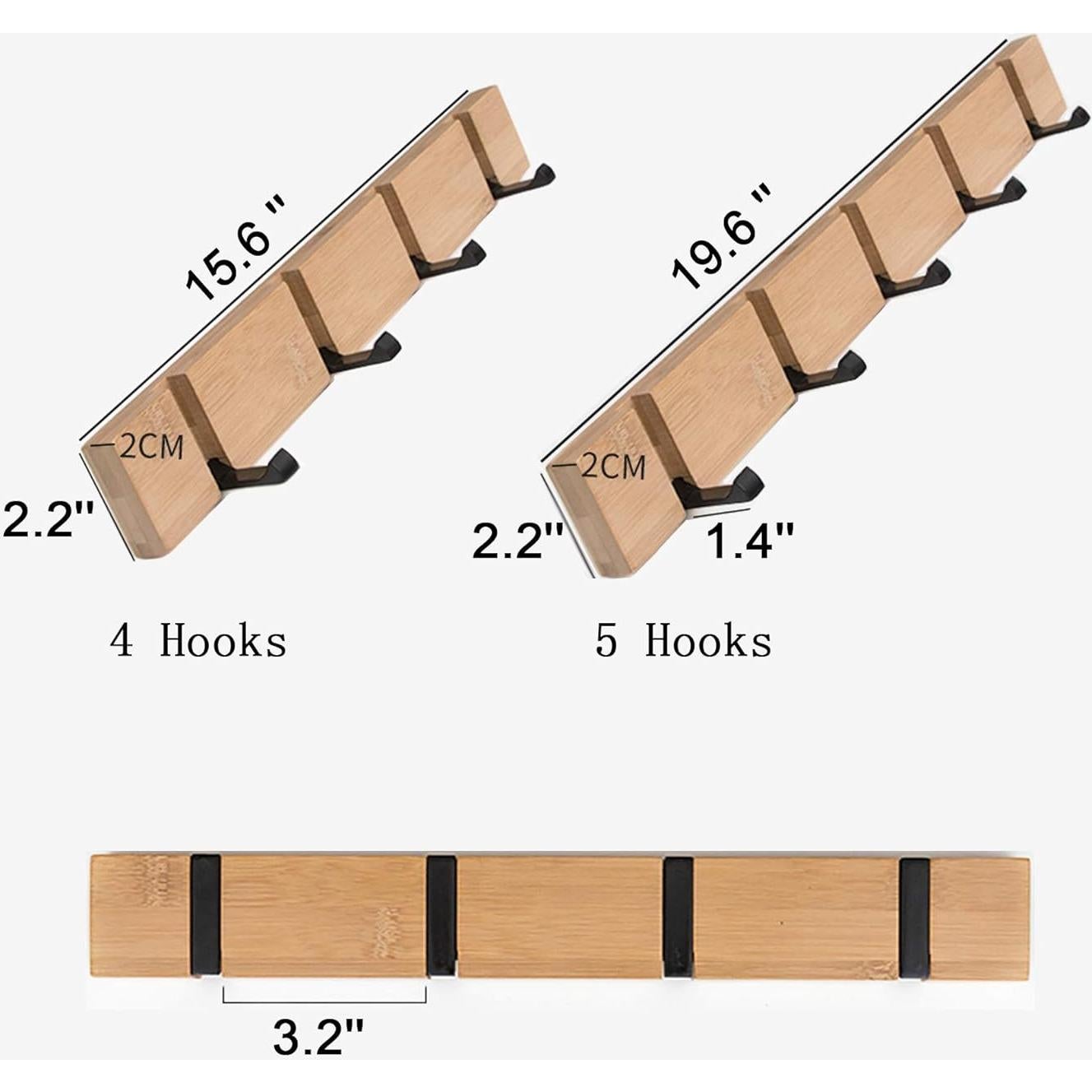 Perchero de pared KYSMOTIC rosa 4 ganchos minimalista