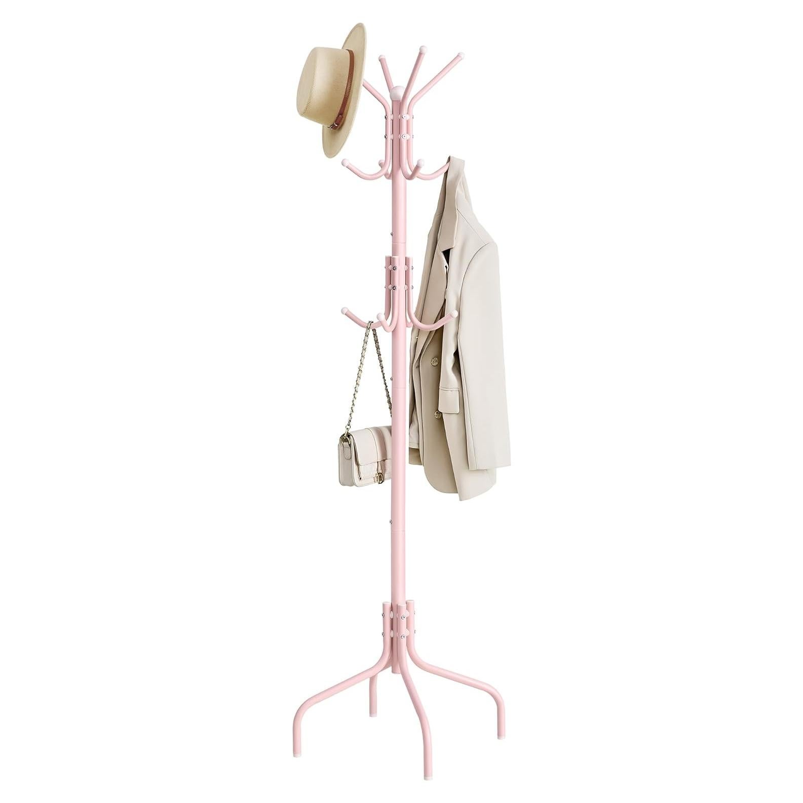 Perchero Independiente SONGMICS Rosa Gelatina 12 Ganchos Metal