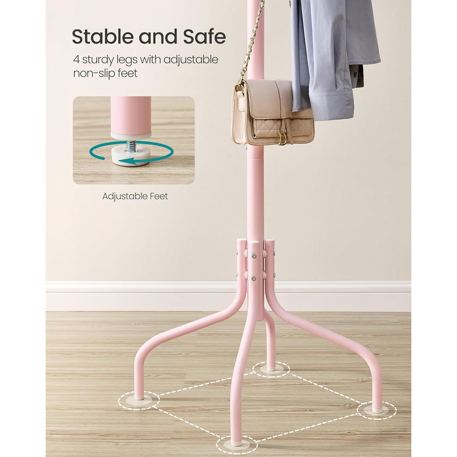 Perchero Independiente SONGMICS Rosa Gelatina 12 Ganchos Metal