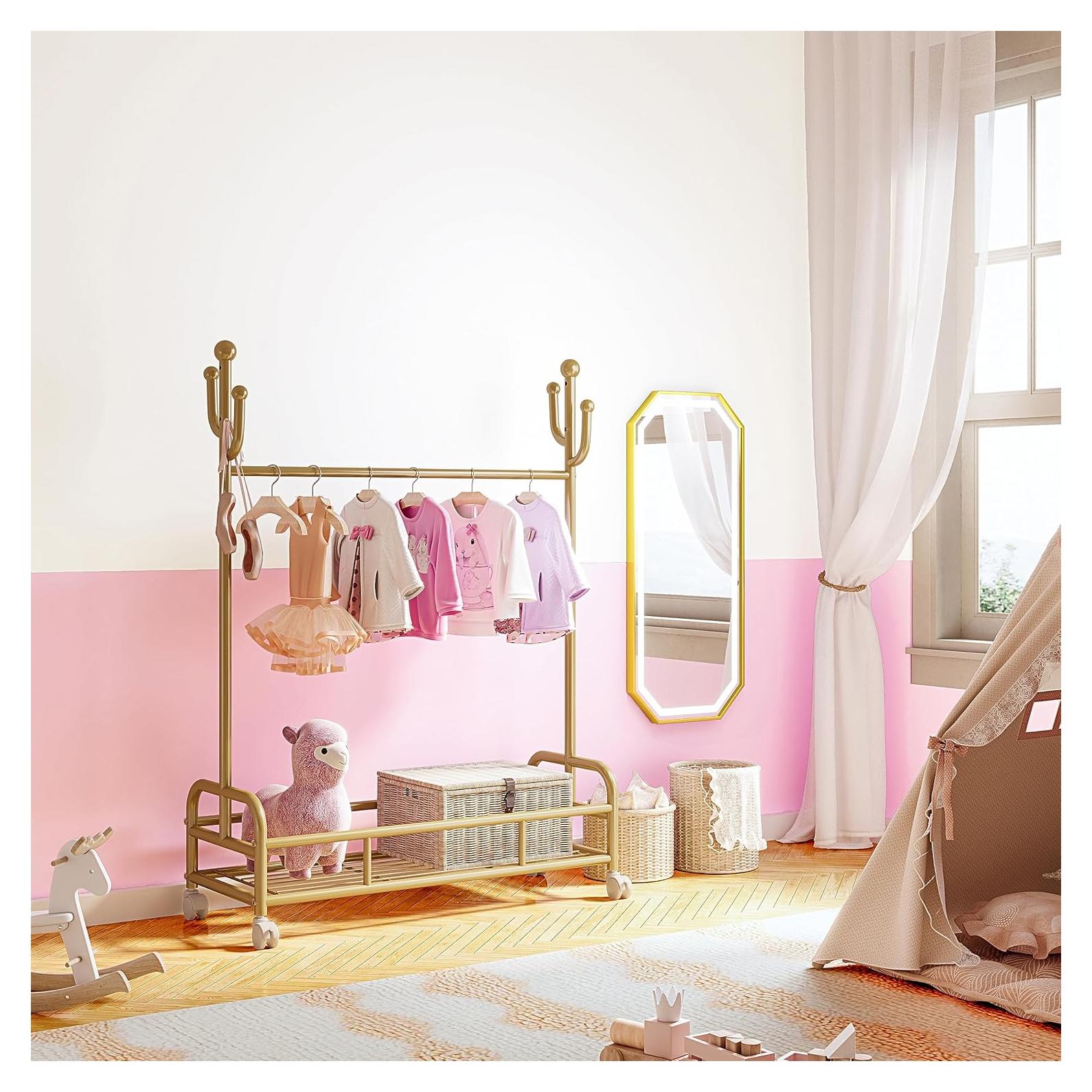 Soporte para Disfraces de Niños Bestier, Altura Ajustable, Dorado