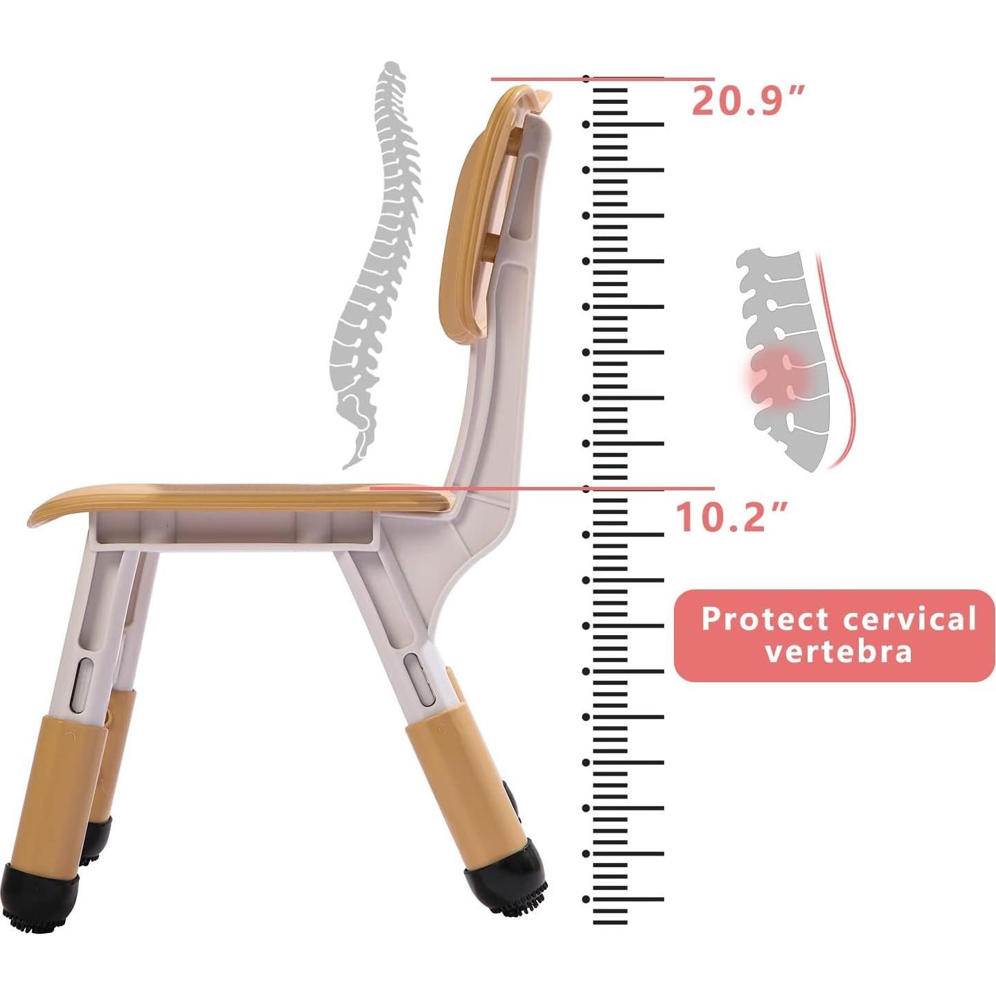 Sillas Ajustables para Niños WHY TOYS 2-Pack Beige 3 Niveles