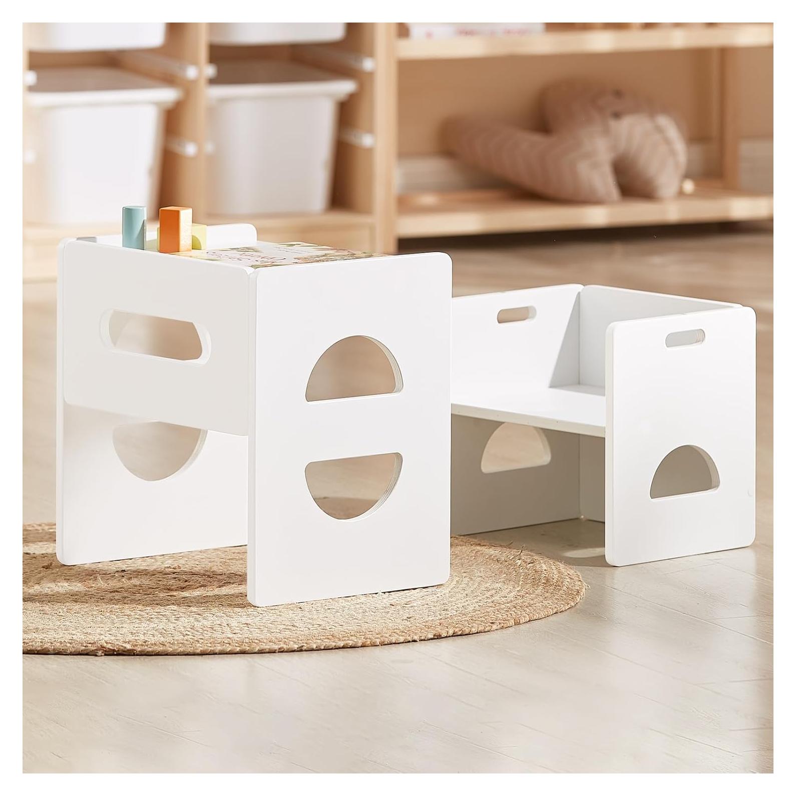 Conjunto de Mesa y Silla Montessori FUNLIO Ajustable Blanco