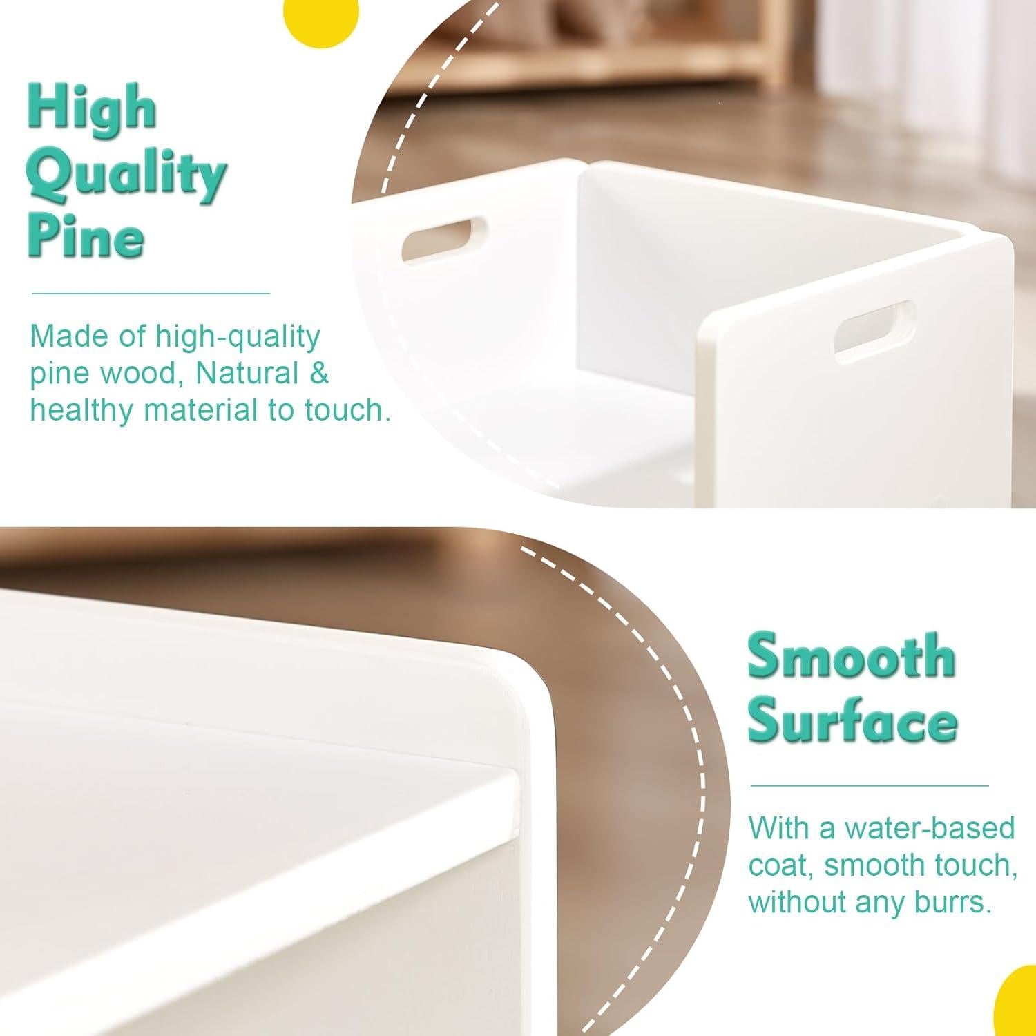 Conjunto de Mesa y Silla Montessori FUNLIO Ajustable Blanco