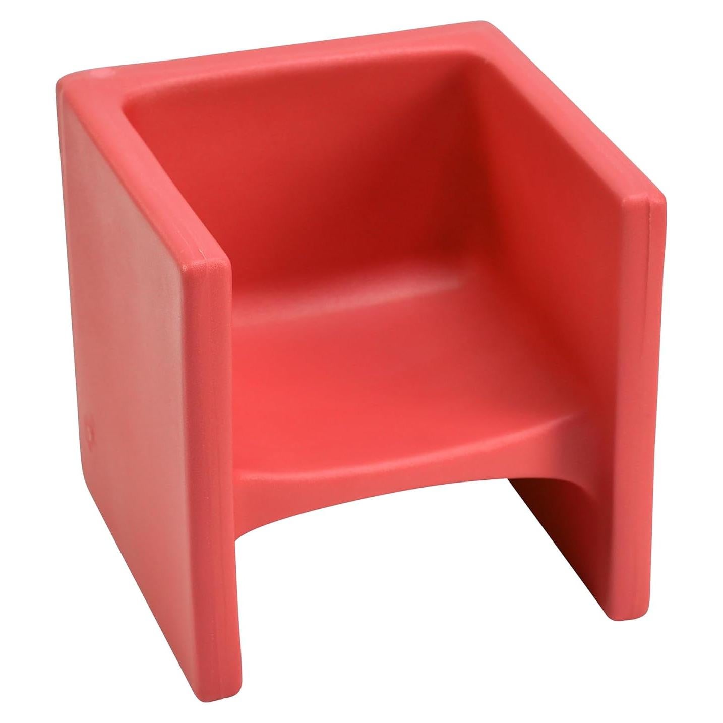 Children's Factory 3-in-1 Cube Chair for Kids, Flexible Seating Classroom Furniture, 1-Pack, Red