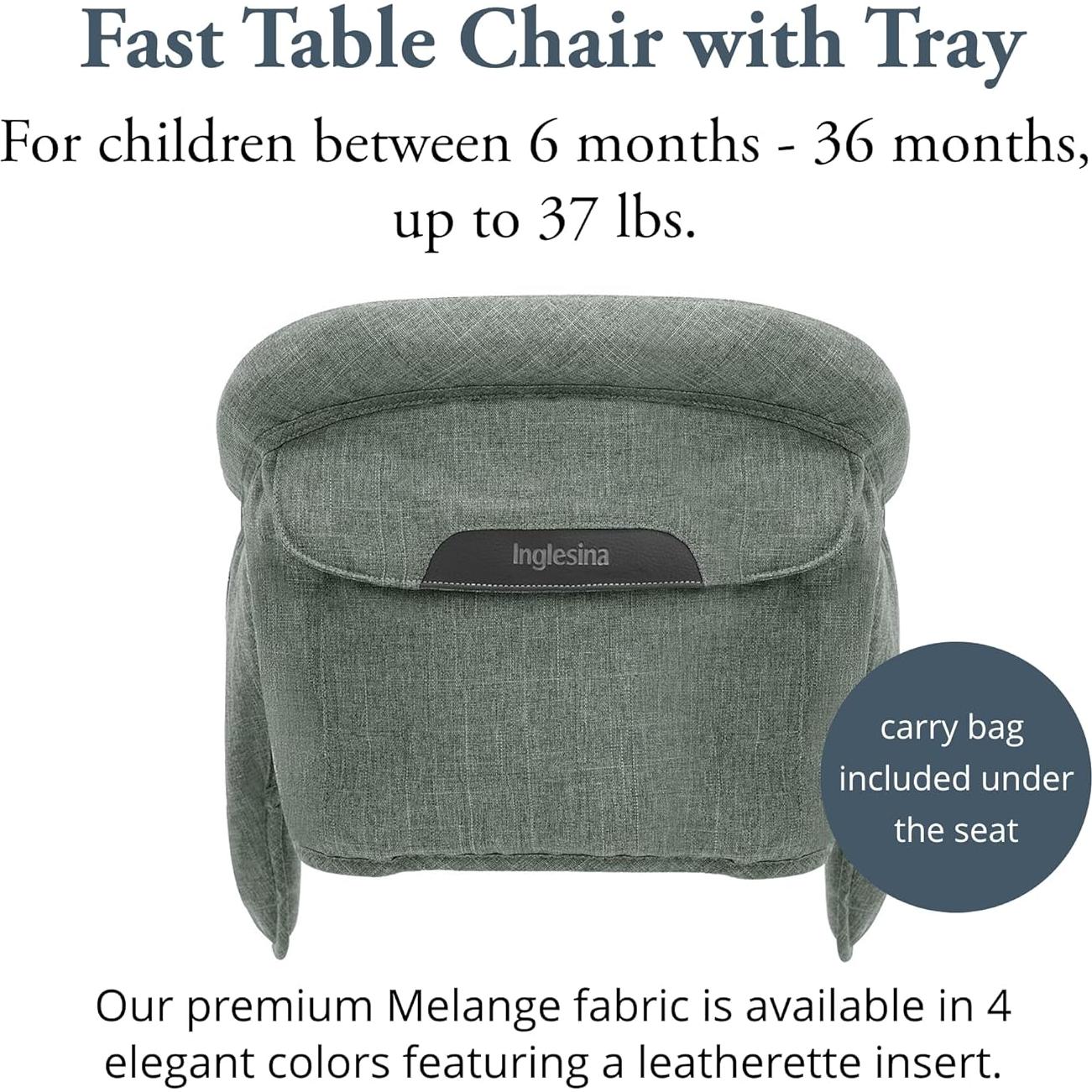 Silla Alta Inglesina Fast Melange Verde Pino + Bandeja