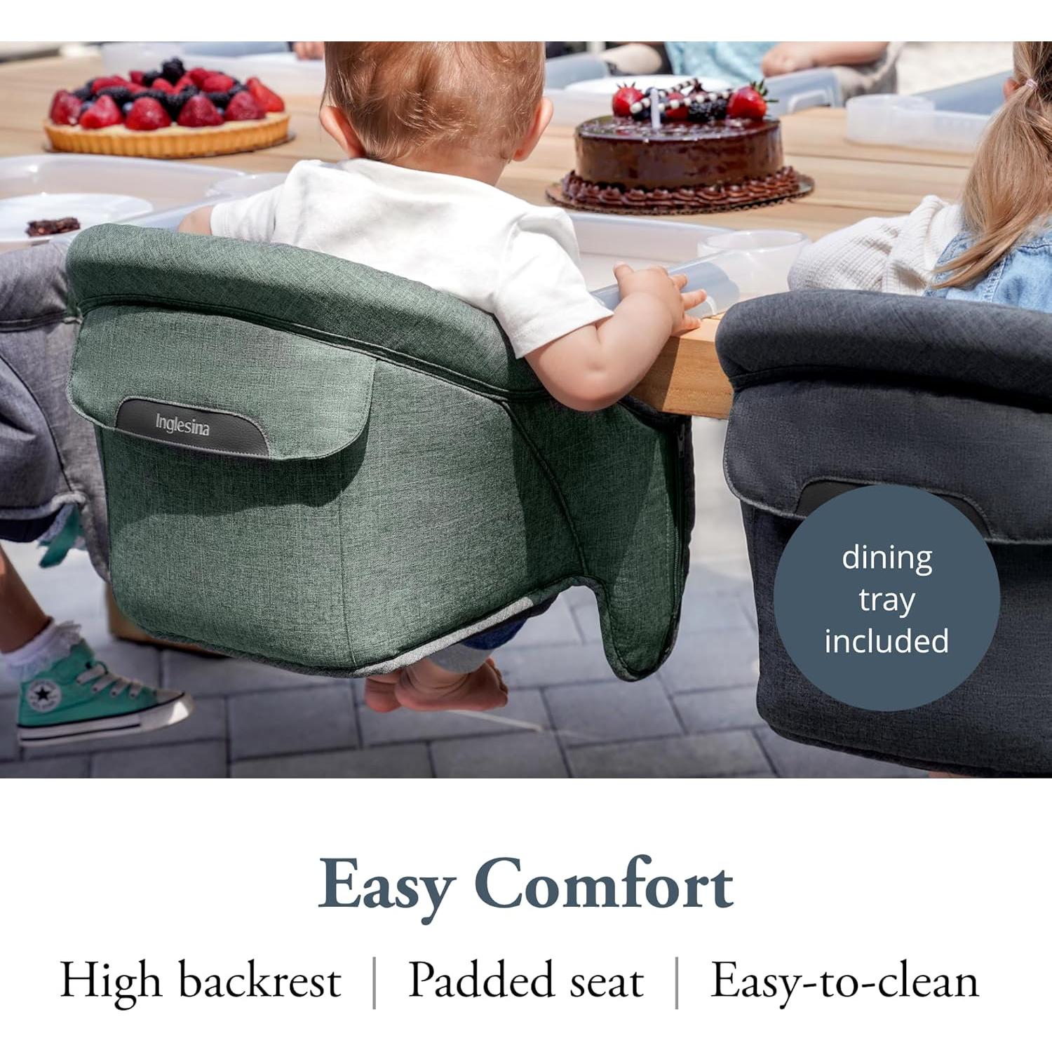 Silla Alta Inglesina Fast Melange Verde Pino + Bandeja