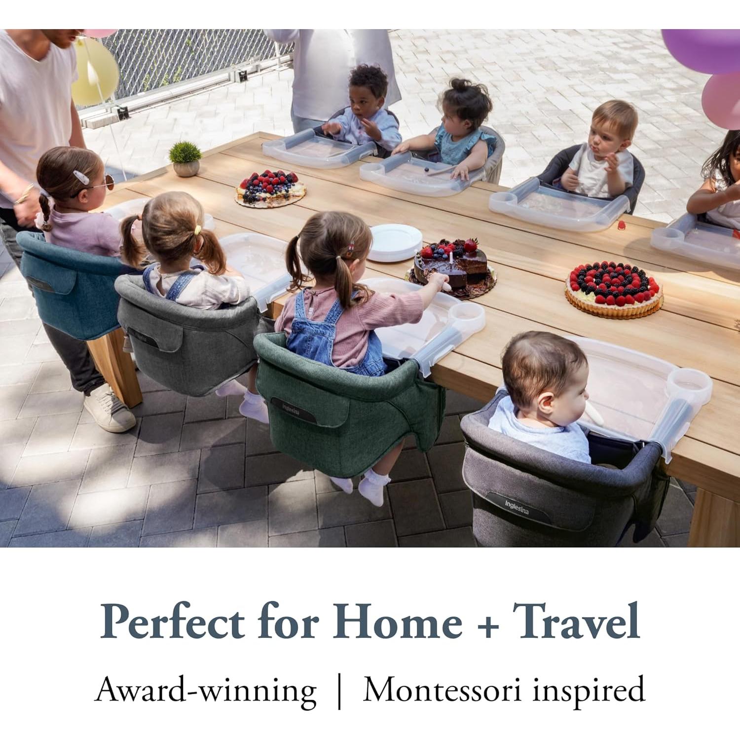 Silla Alta Inglesina Fast Melange Verde Pino + Bandeja