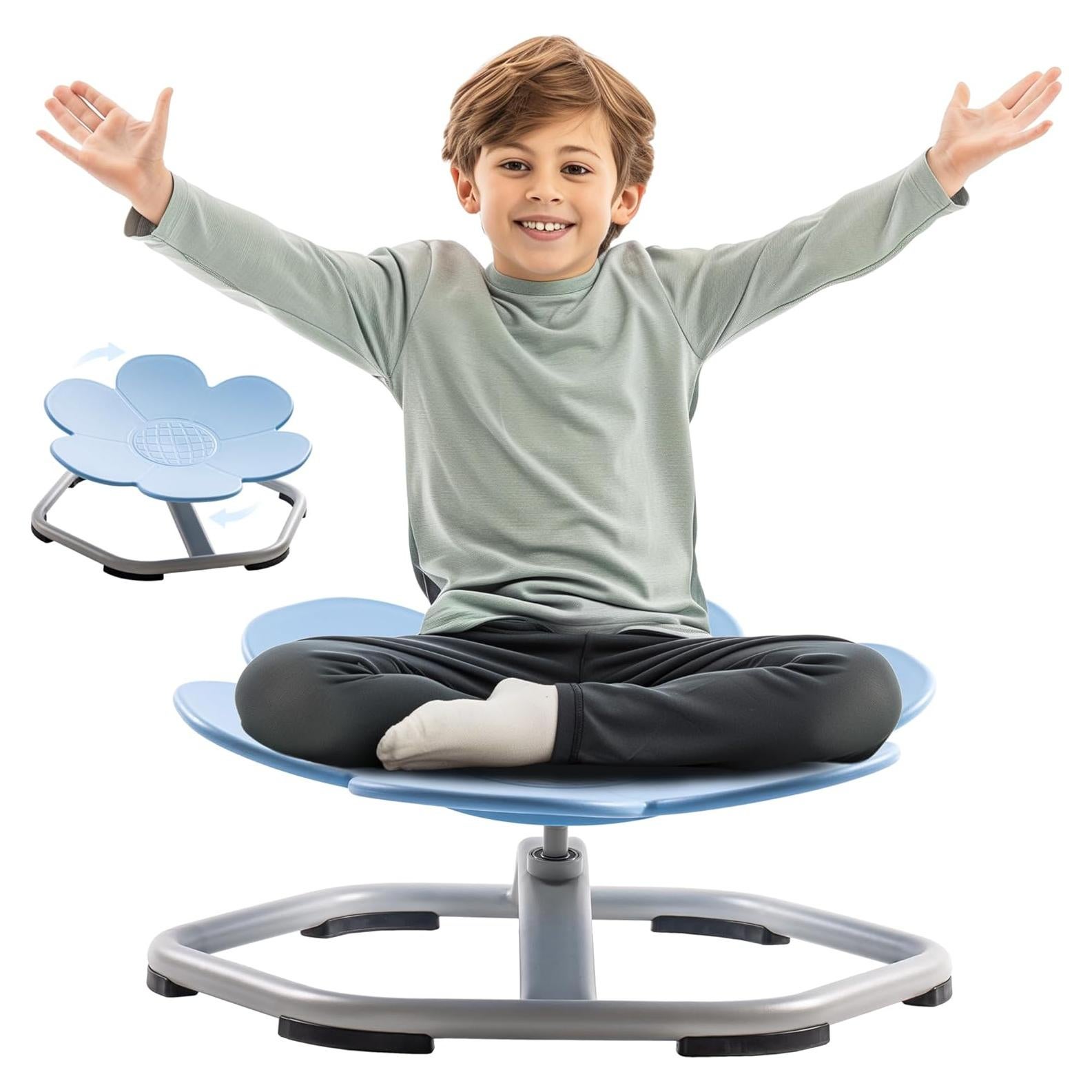 Silla Giratoria Sensorial Robotime para Niños Azul 50x50cm