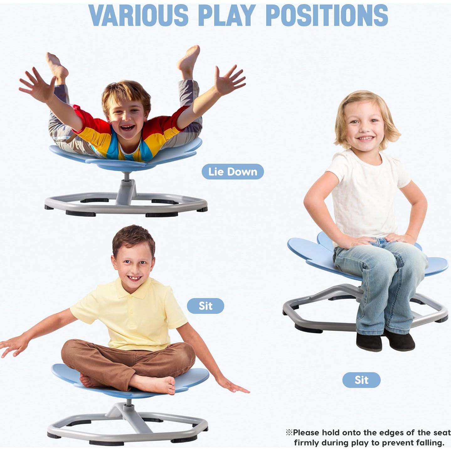 Silla Giratoria Sensorial Robotime para Niños Azul 50x50cm