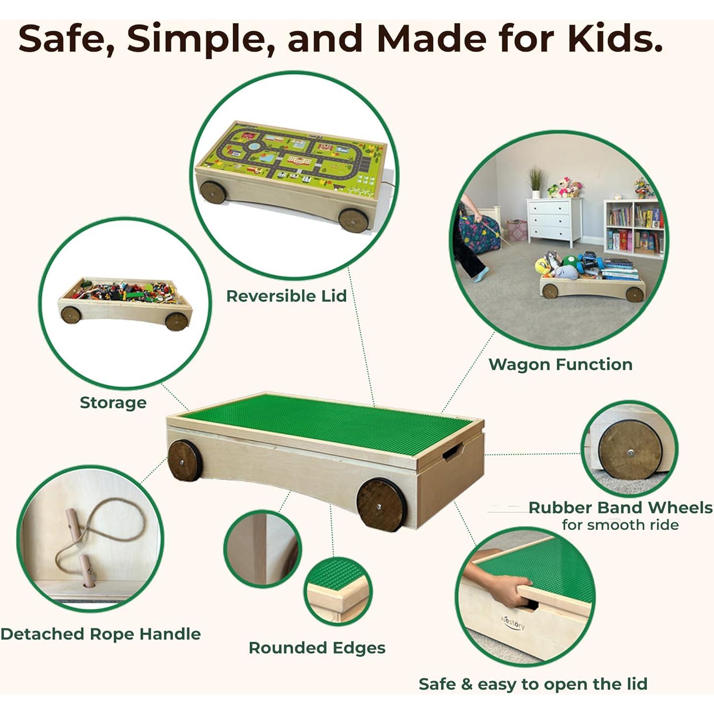 Mesa de Actividades Multifuncional Nestory 83.8x43.7cm Madera Montessori