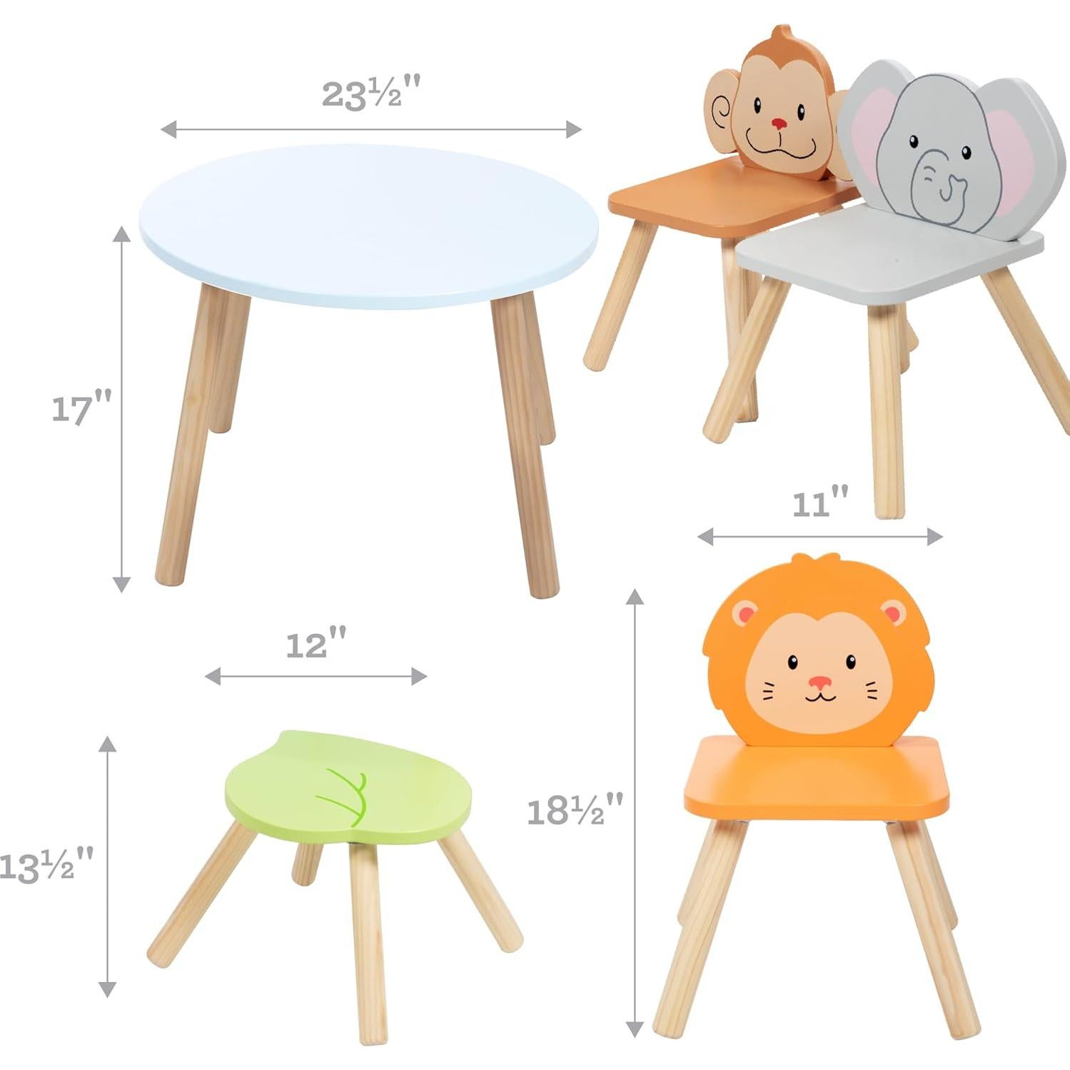 Juego de Mesa y Sillas de Madera Svan Zoo para Niños