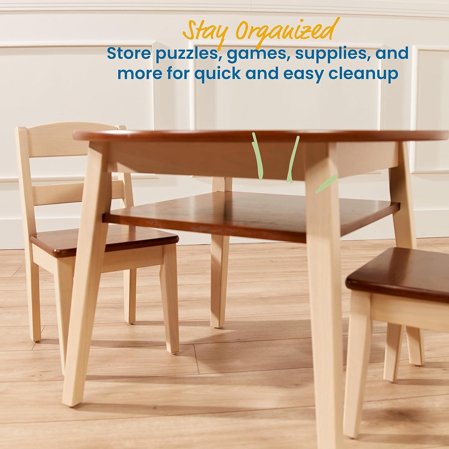 Conjunto de Mesa y Sillas ECR4Kids Hideaway para Niños