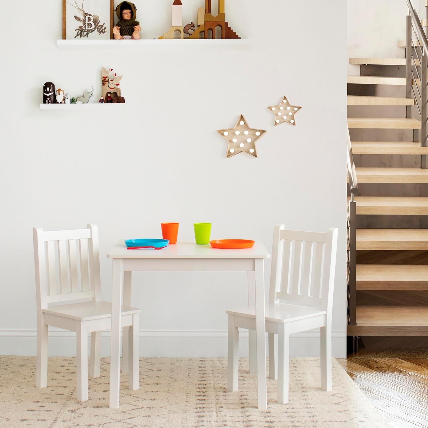 Conjunto de Mesa y 2 Sillas de Madera Tot Tutors Blanco