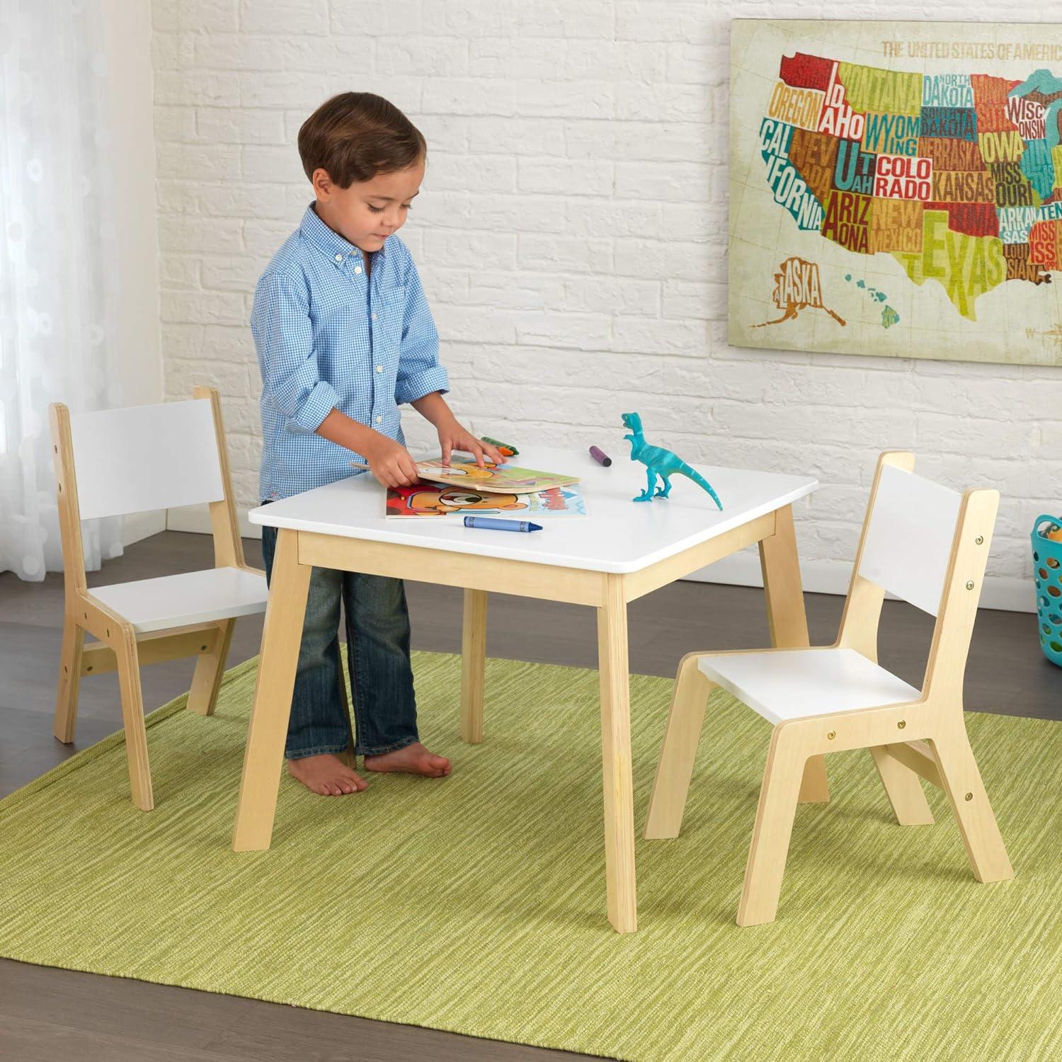 Conjunto de Mesa y 2 Sillas KidKraft Madera Blanca 64cm