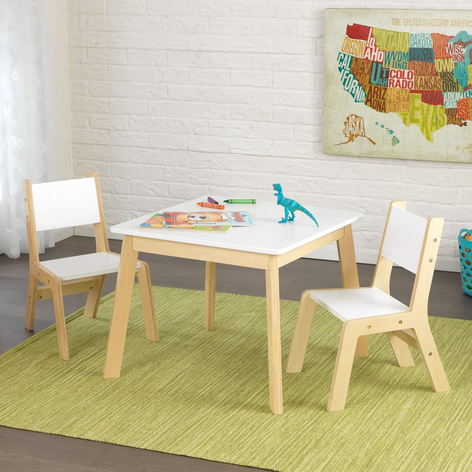 Conjunto de Mesa y 2 Sillas KidKraft Madera Blanca 64cm