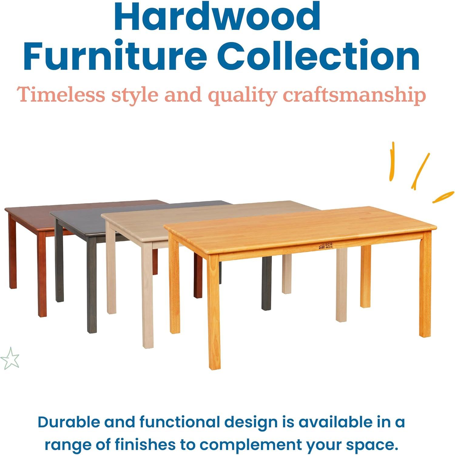 Mesa Rectangular de Madera Dura ECR4Kids 76x122cm Miel