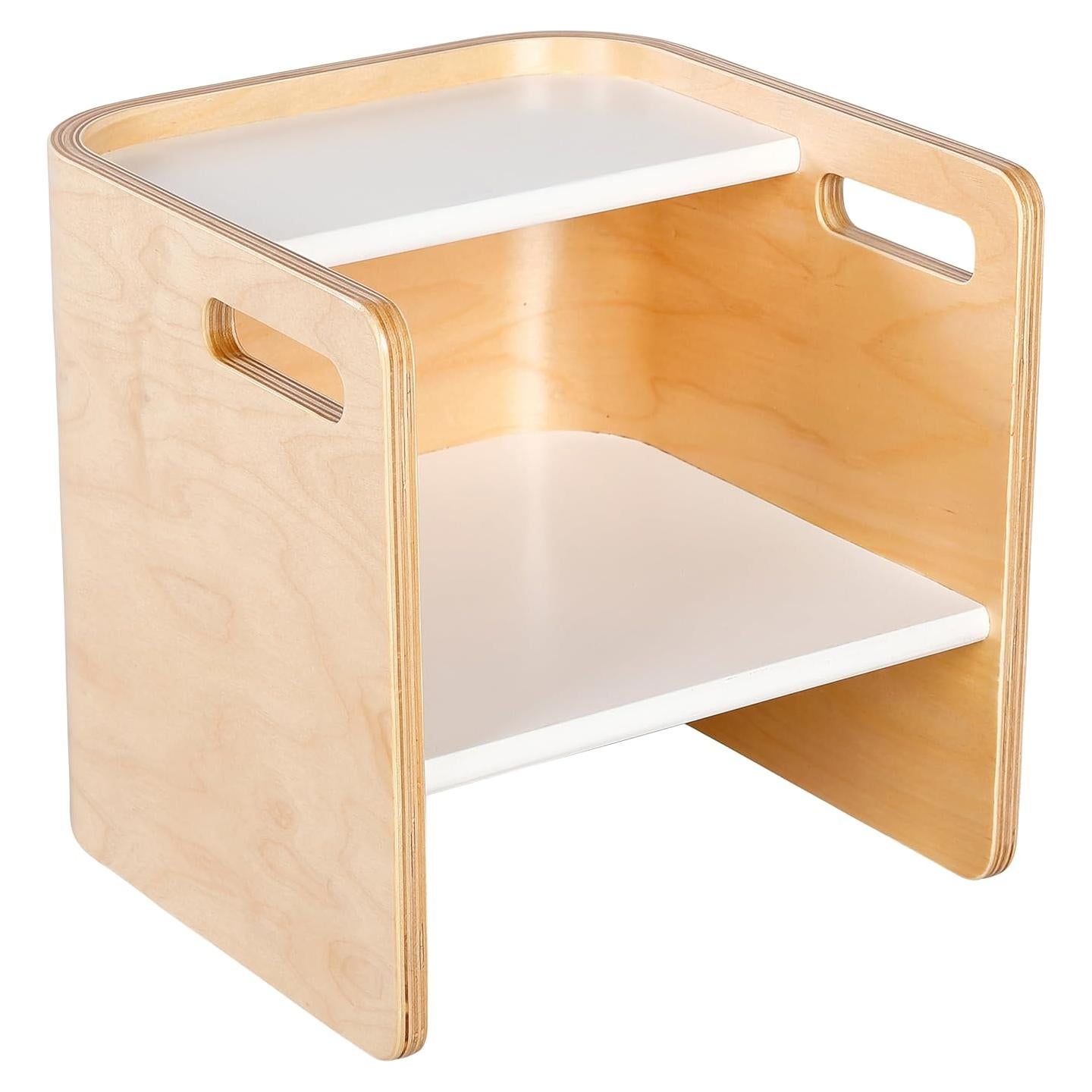 Silla Multifuncional ECR4Kids Bentwood Natural/Blanco 30.48cm