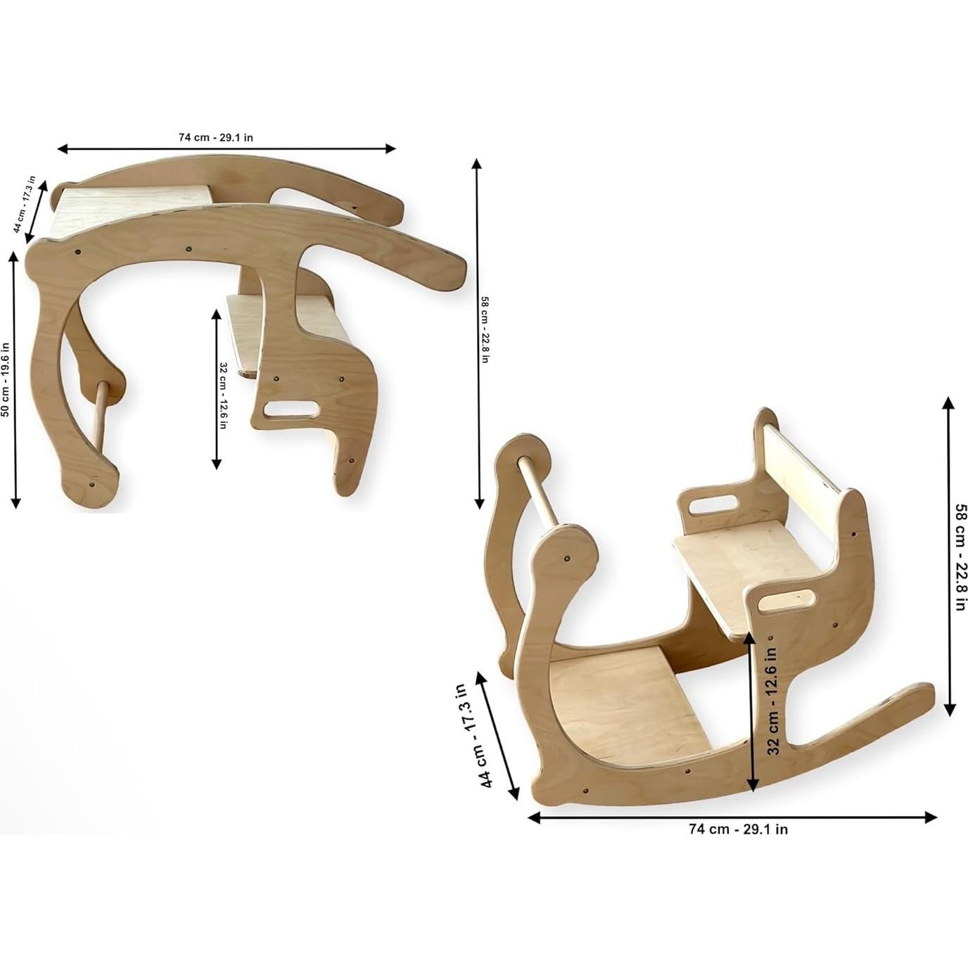 Balancín Montessori de Madera Kidodido 73.9x43.9cm para Niños