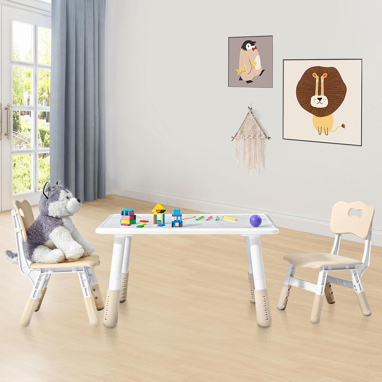 Juego de Mesa y Sillas Ajustables SwemDec para Niños 3-8 Años