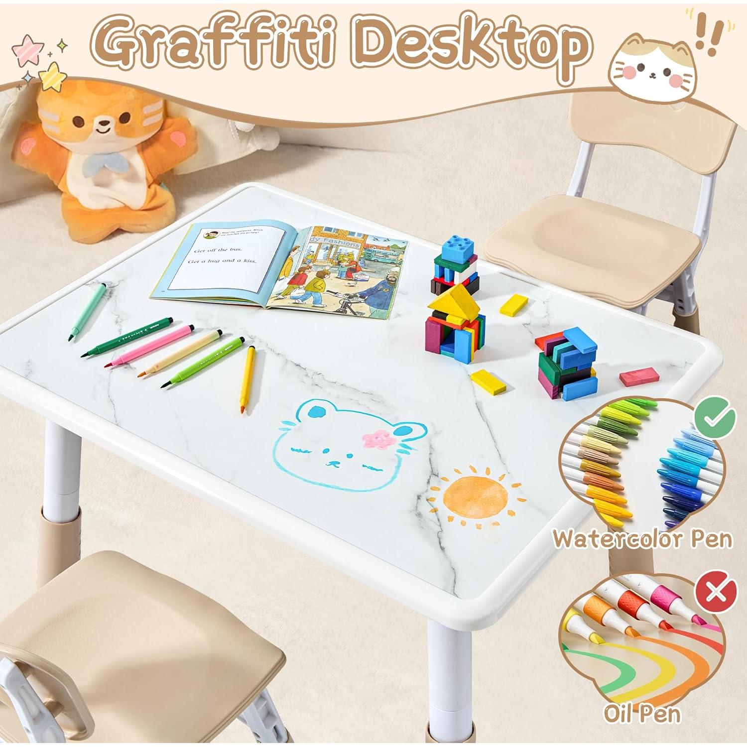 Juego de Mesa y Sillas Ajustables SwemDec para Niños 3-8 Años