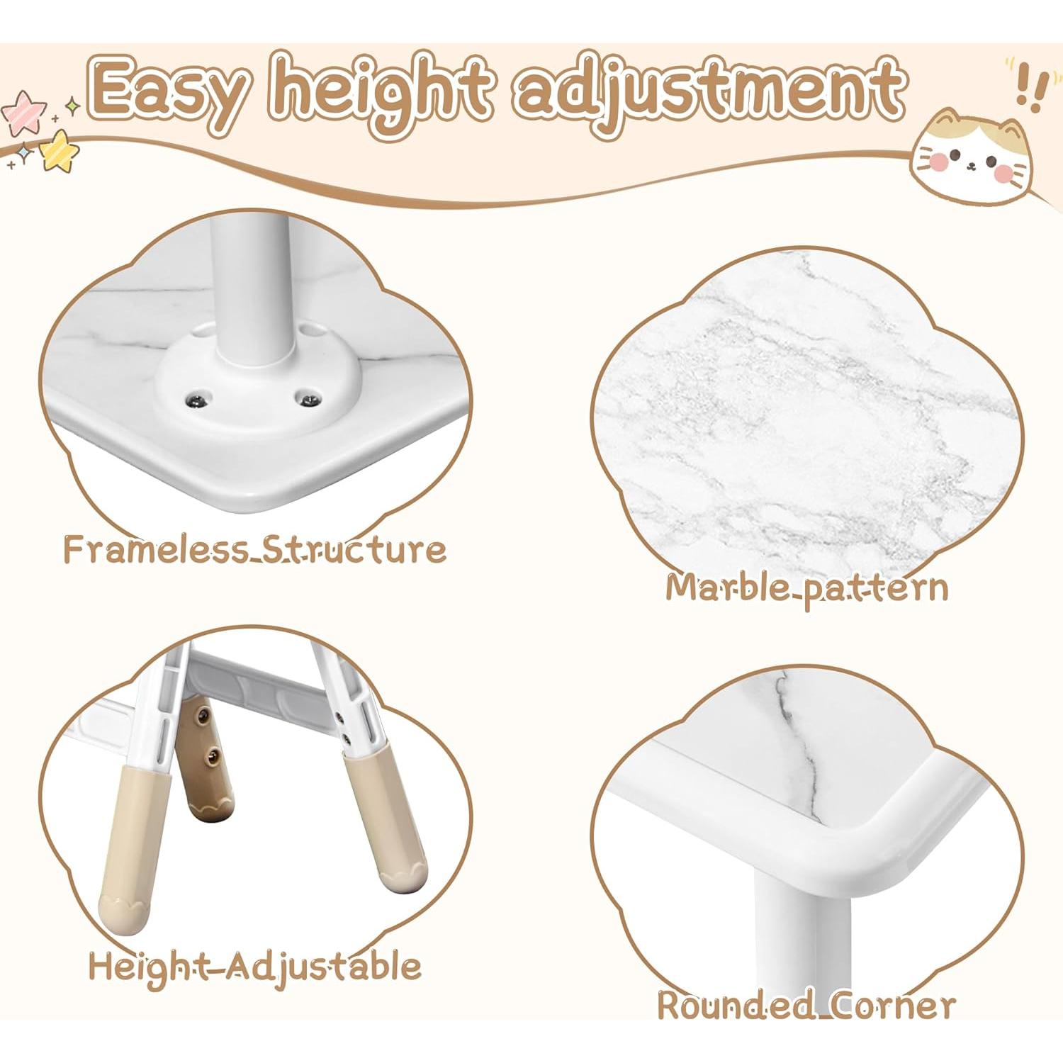 Juego de Mesa y Sillas Ajustables SwemDec para Niños 3-8 Años