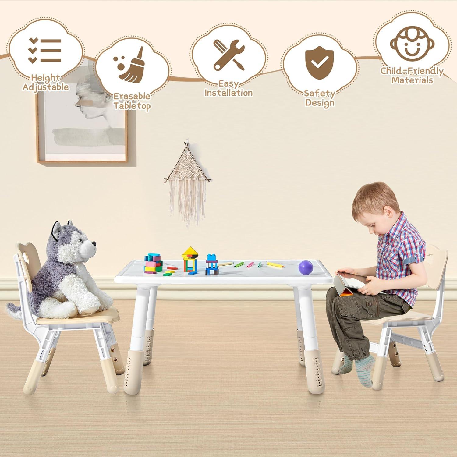 Juego de Mesa y Sillas Ajustables SwemDec para Niños 3-8 Años