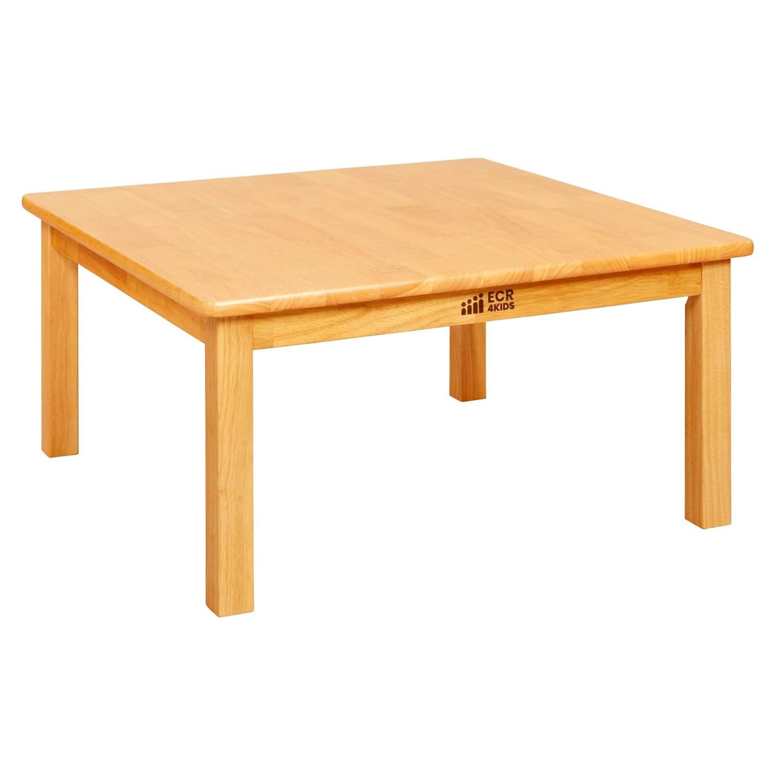 Mesa Cuadrada de Madera Dura ECR4Kids 76x76cm Miel