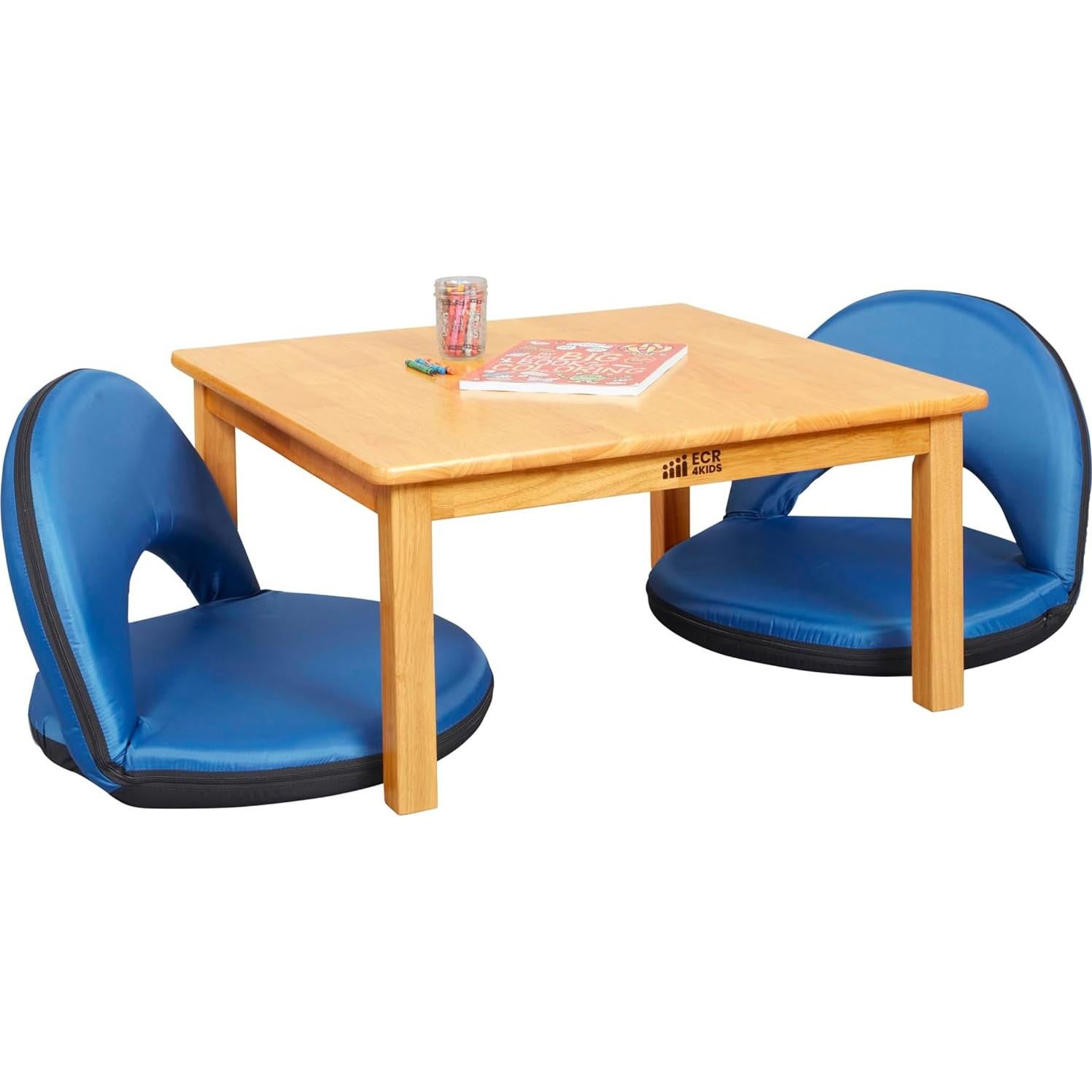 Mesa Cuadrada de Madera Dura ECR4Kids 76x76cm Miel
