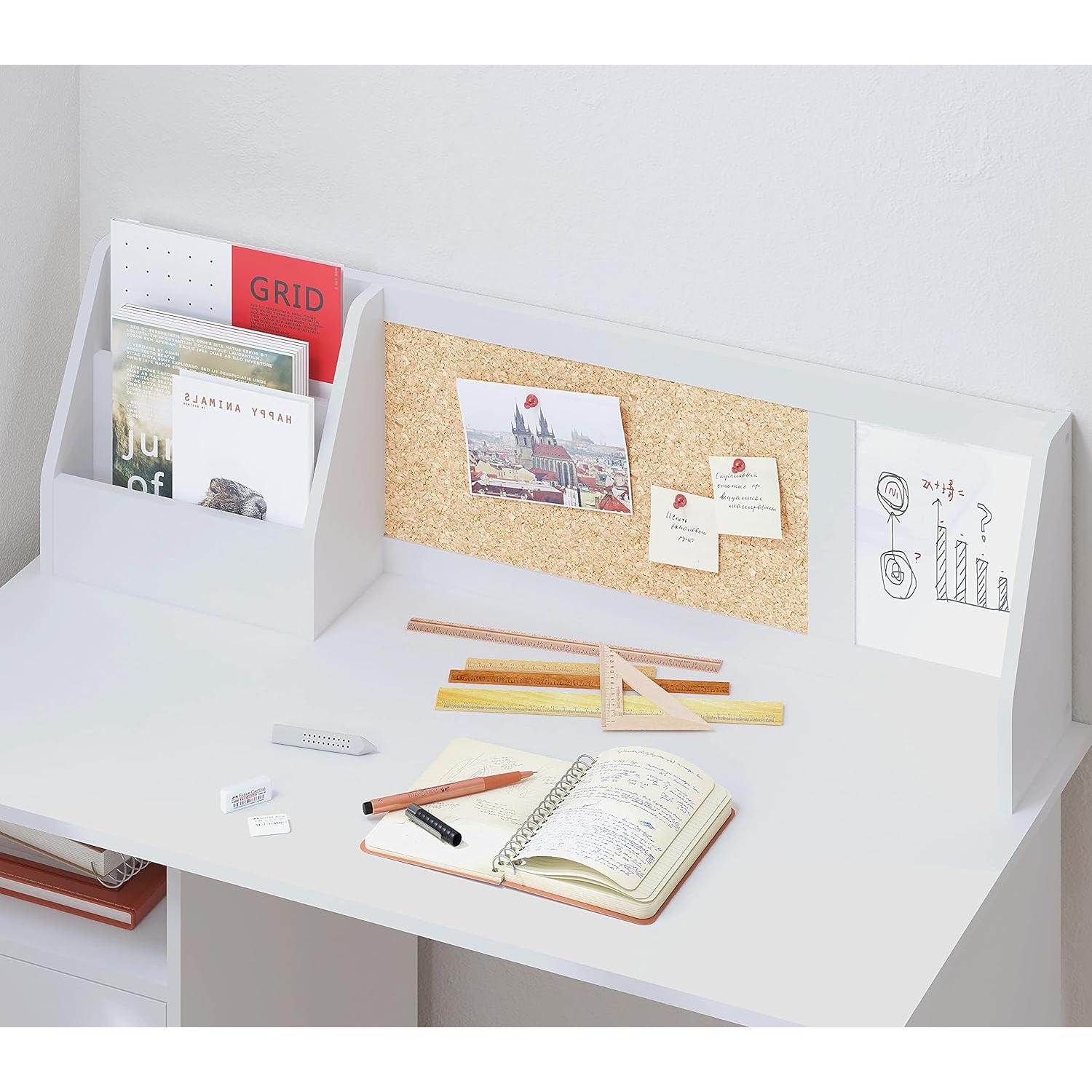 Escritorio de Estudio UTEX para Niños Blanco con Almacenamiento