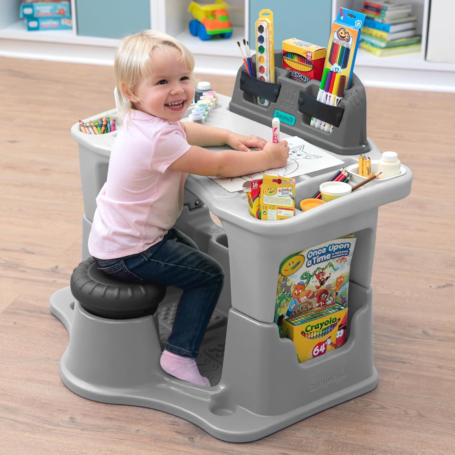 Mesa y Silla de Arte Creativo Simplay3 para Niños con Almacenamiento