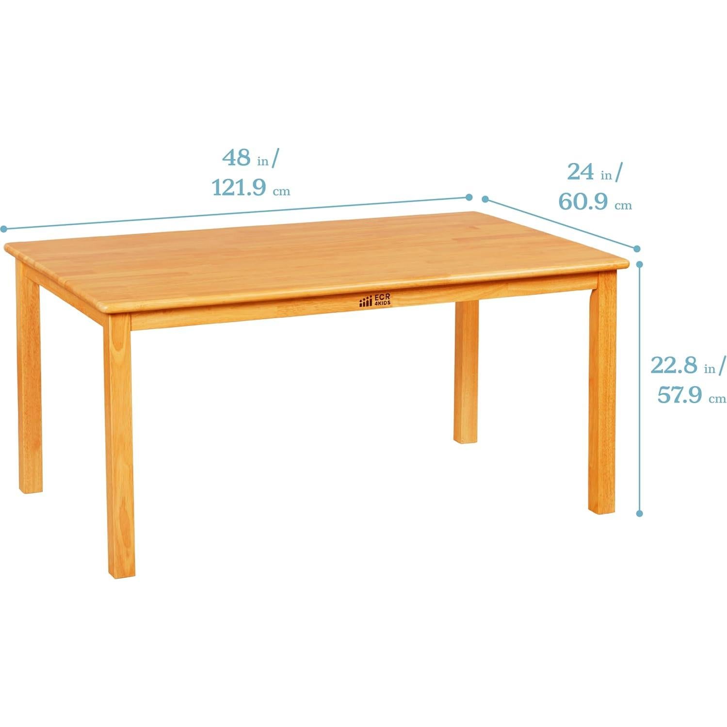Mesa Rectangular de Madera Dura ECR4Kids 122x61cm Miel