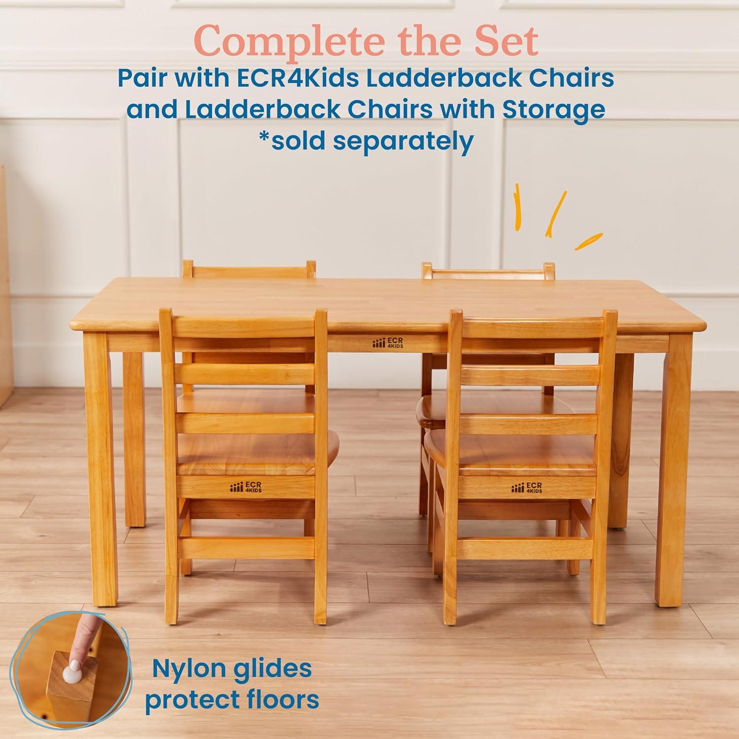 Mesa Rectangular de Madera Dura ECR4Kids 122x61cm Miel