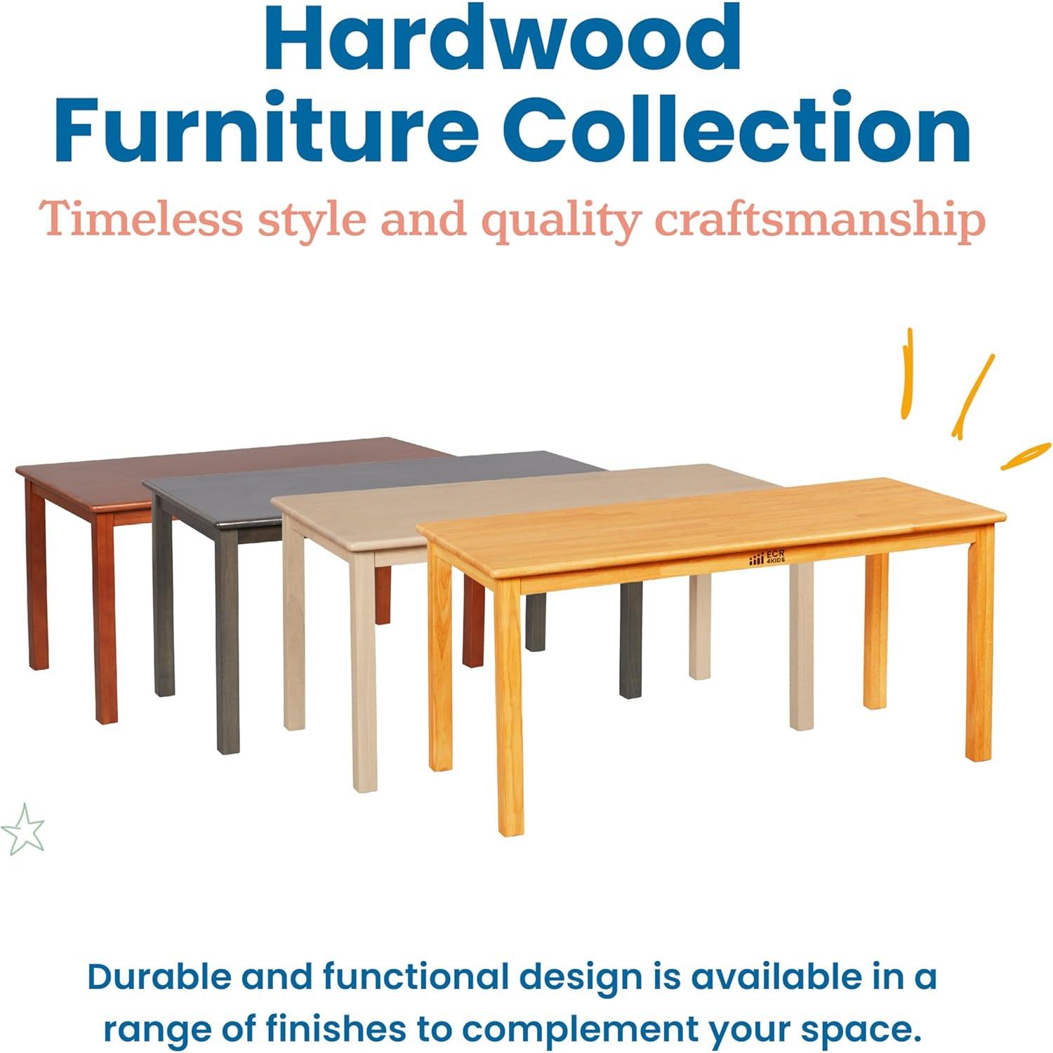 Mesa Rectangular de Madera Dura ECR4Kids 122x61cm Miel