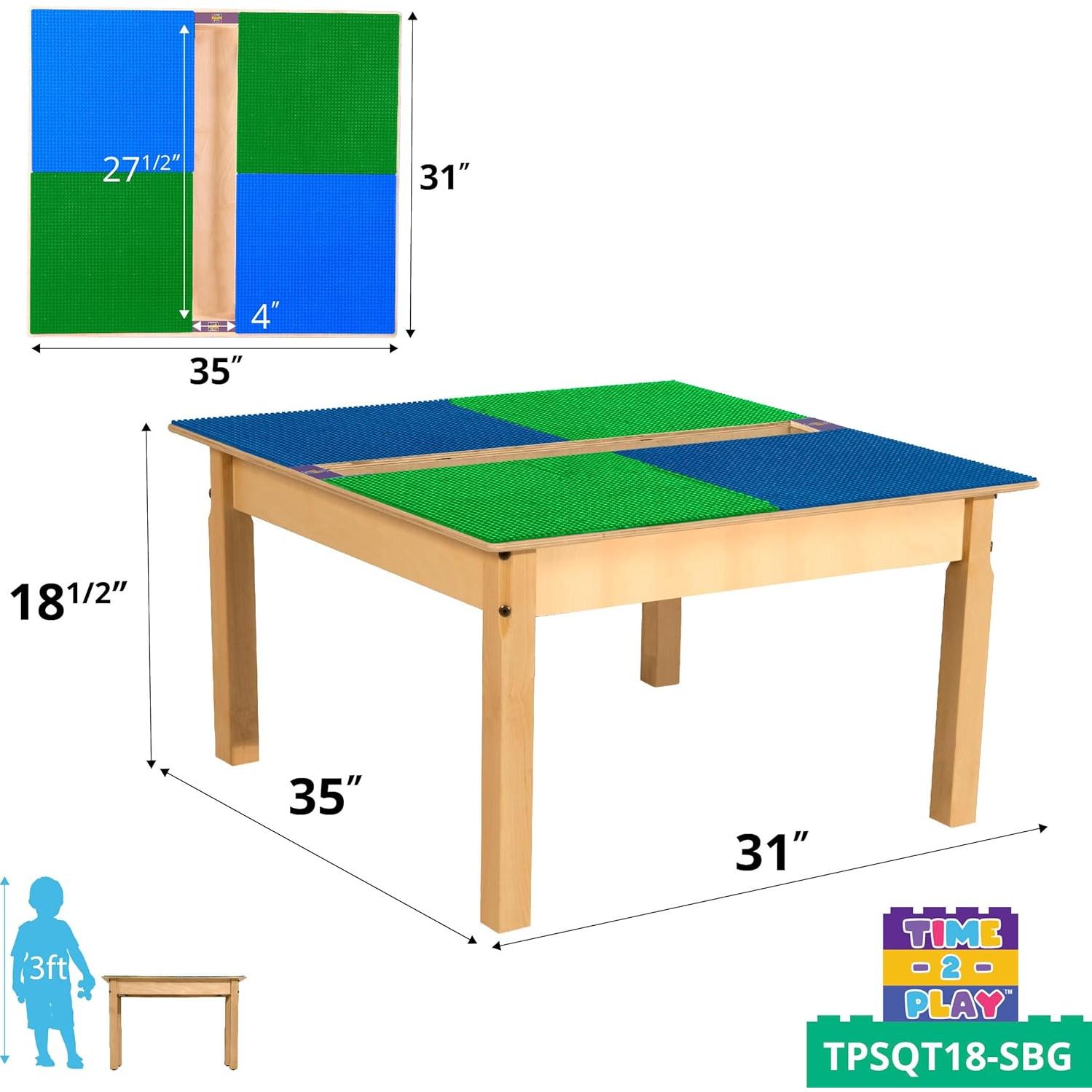 Mesa de Actividad Cuadrada Contender 89 cm Azul Verde Duplo
