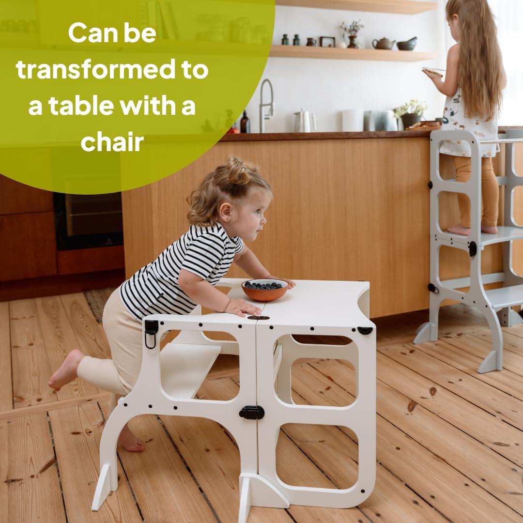 Torre de Ayuda Montessori Ette Tete Step'n'Sit 2-en-1 Madera