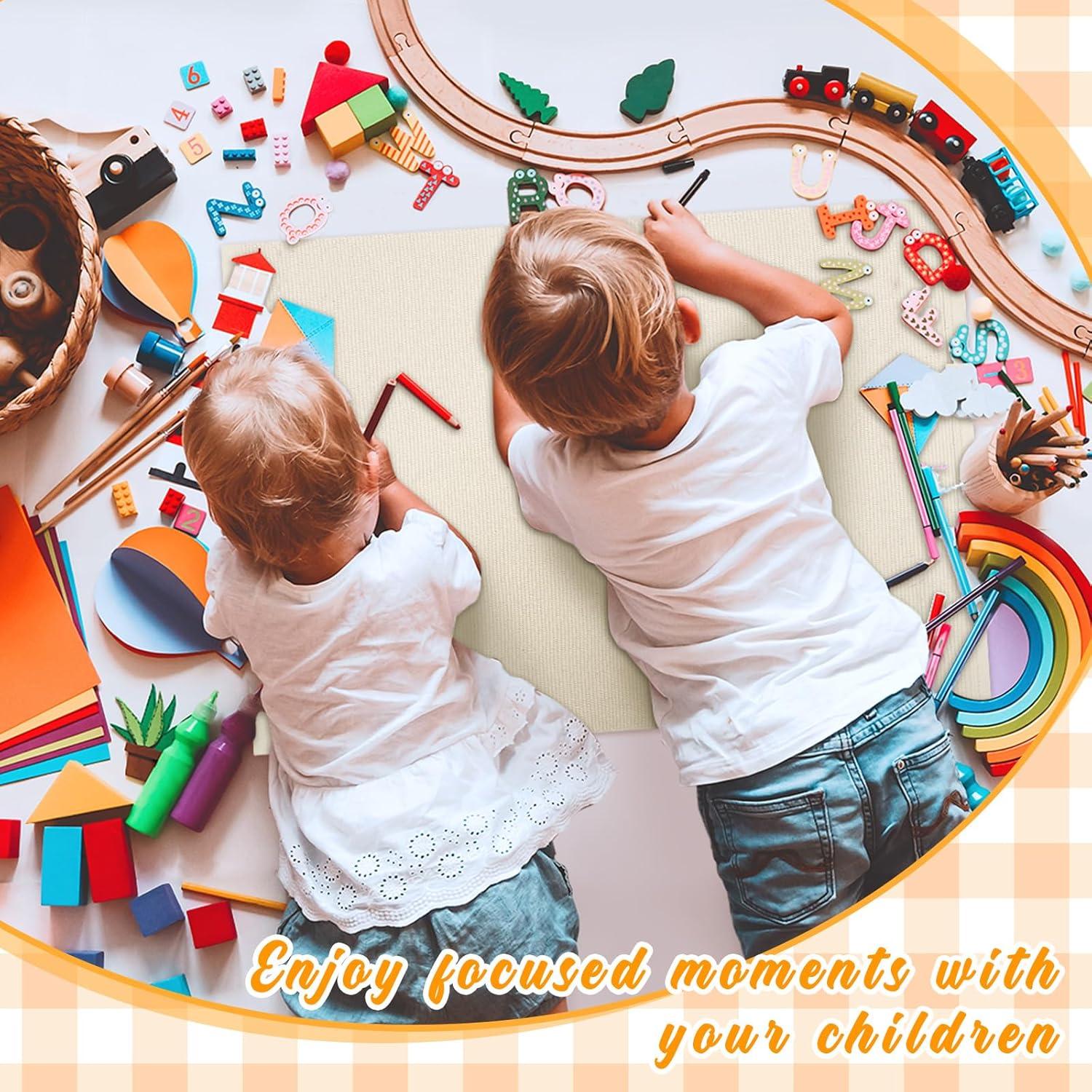 6 Alfombrillas Montessori VitalCozy Beige 60x40 cm Algodón