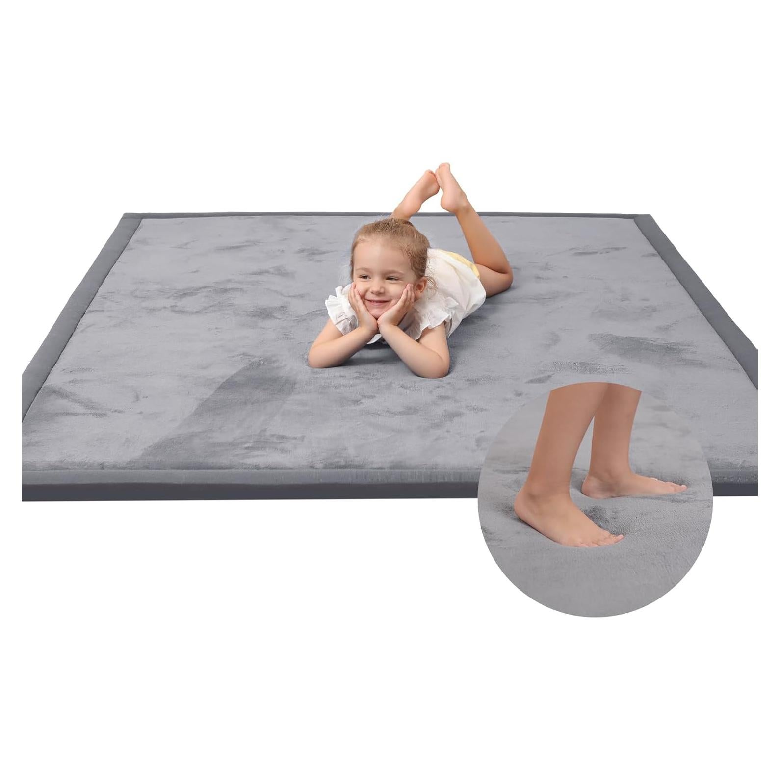 Alfombra de Juego para Bebés HulooSleep 200x150 cm Gris Oscuro